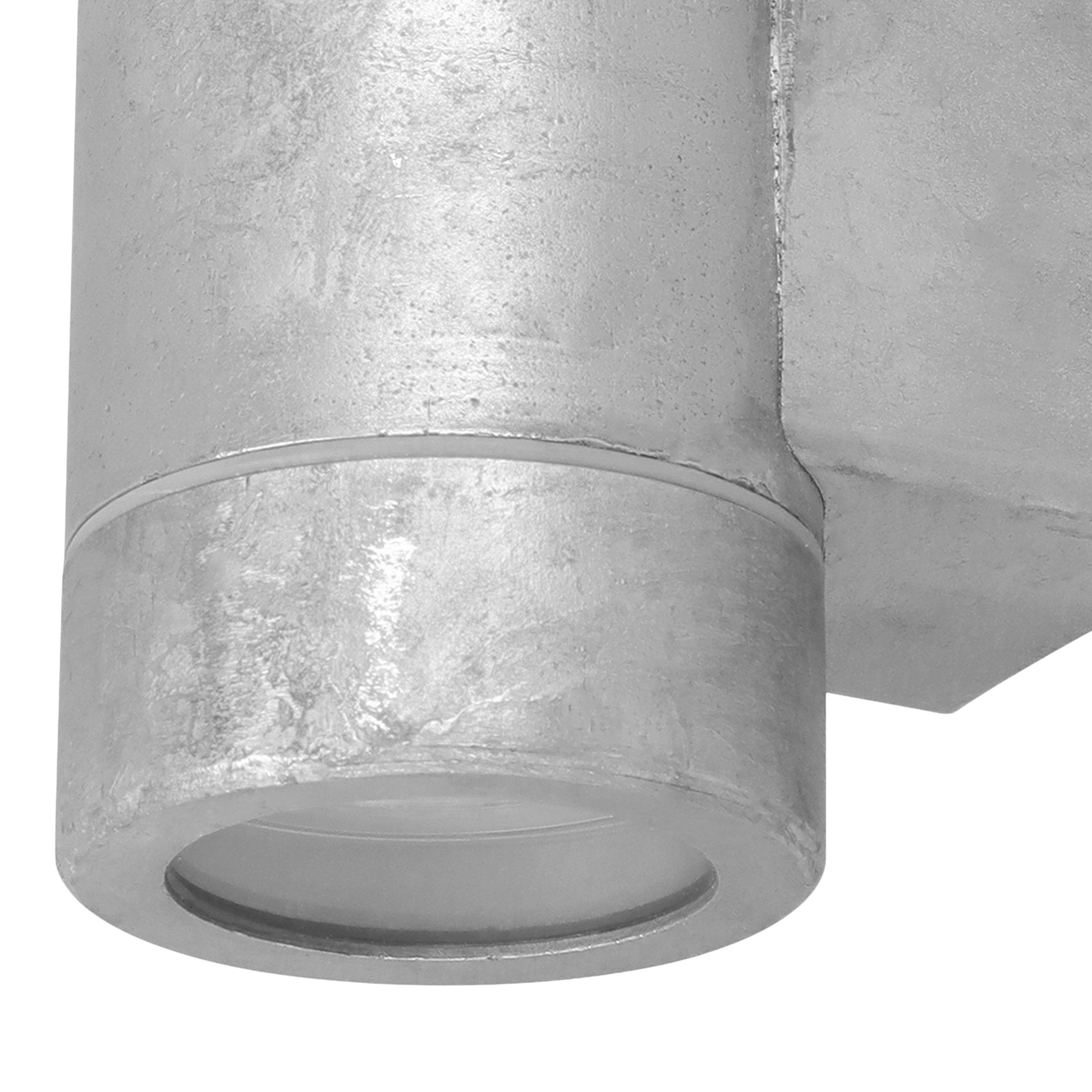 GoodHome Tongoa Fixed Silver Mains-powered Outdoor Double Wall light