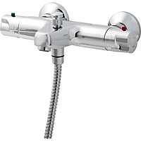 GoodHome Torba Chrome effect Wall-mounted Thermostatic Shower mixer Tap