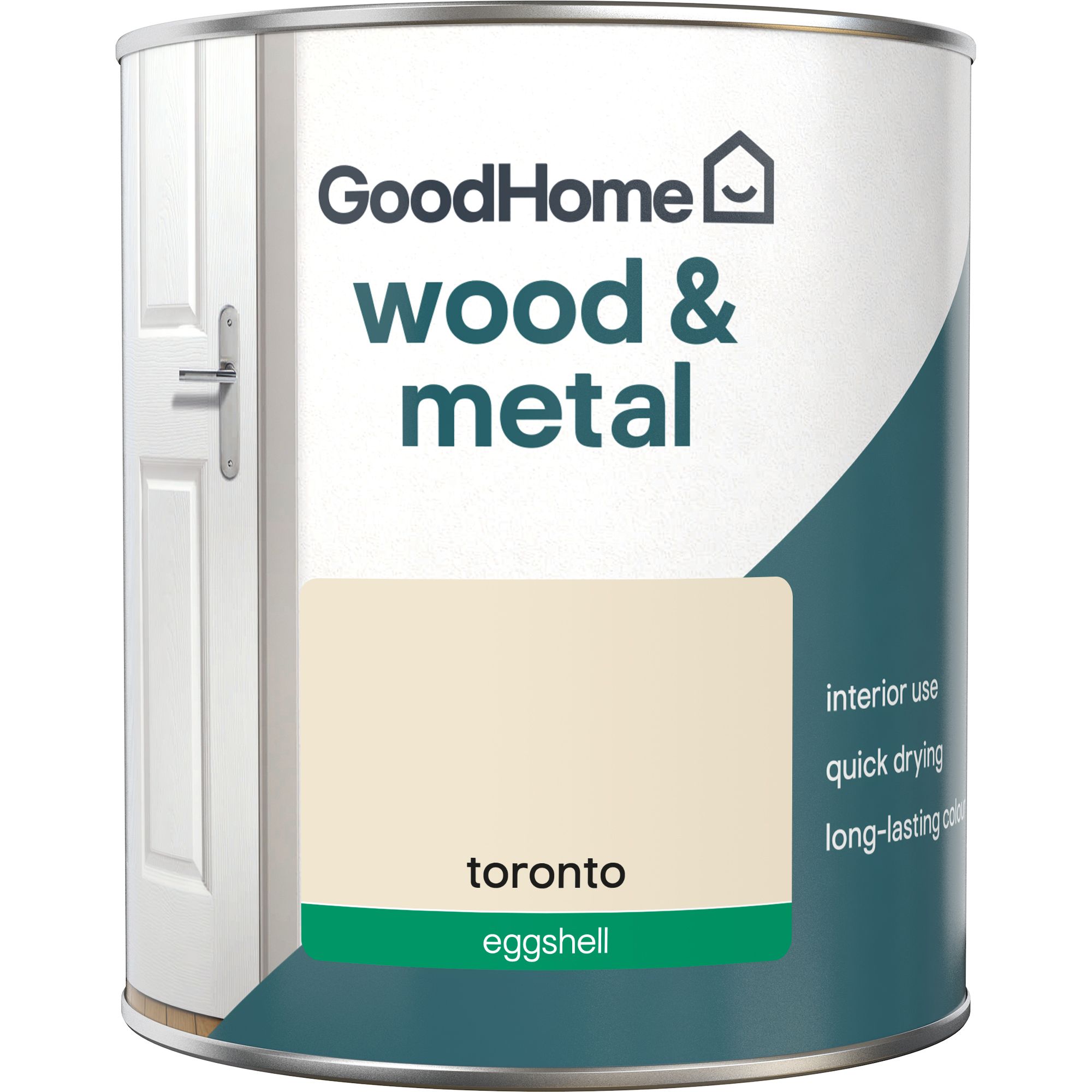 GoodHome Toronto Eggshell Metal & wood paint, 750ml