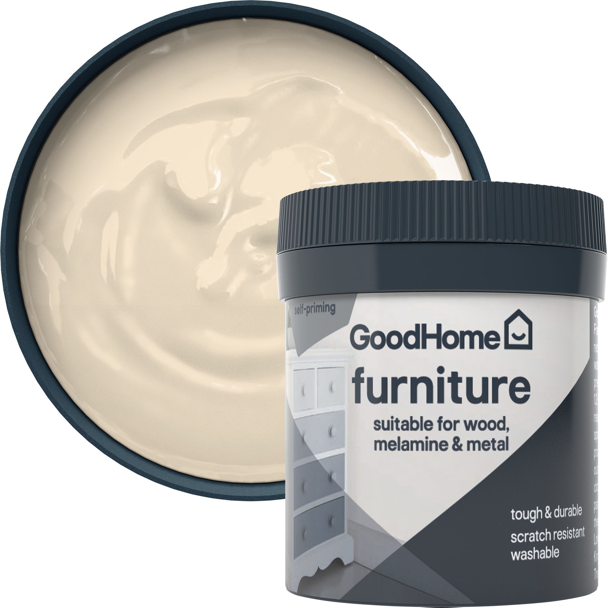 GoodHome Toronto Flat matt Furniture paint, 80ml Tester pot