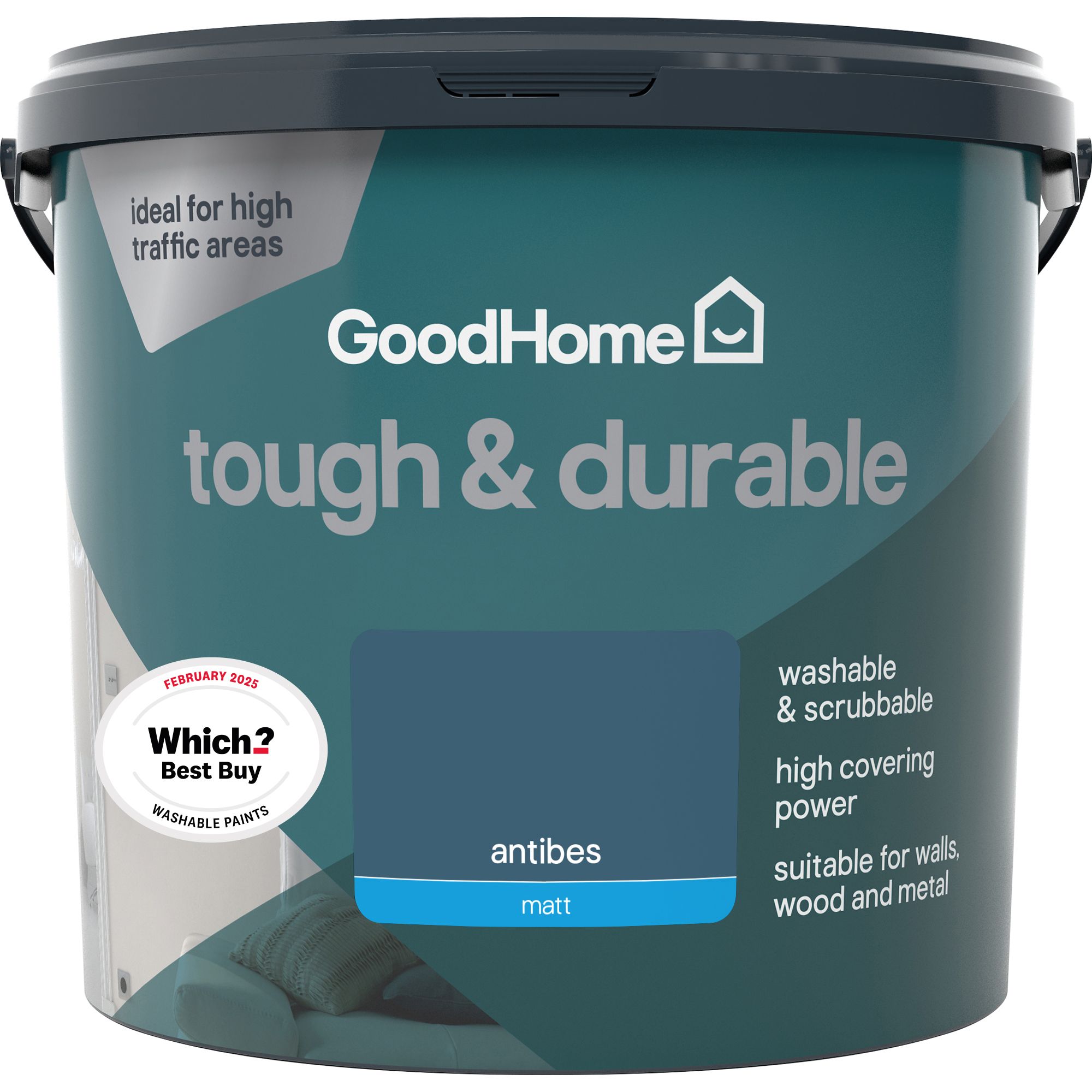 GoodHome Tough & Durable Antibes Matt Emulsion paint, 5L