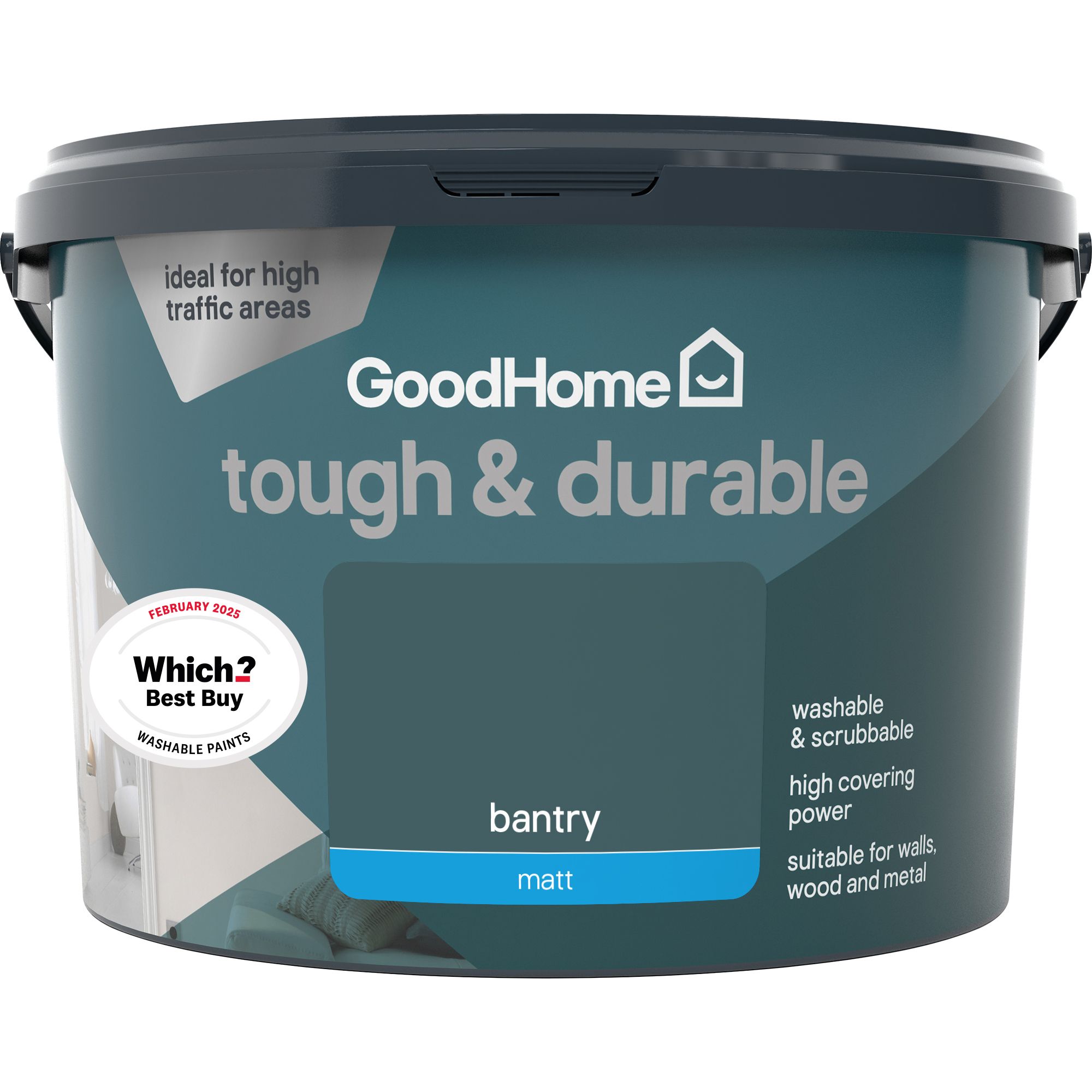 GoodHome Tough & Durable Bantry Matt Emulsion paint, 2.5L