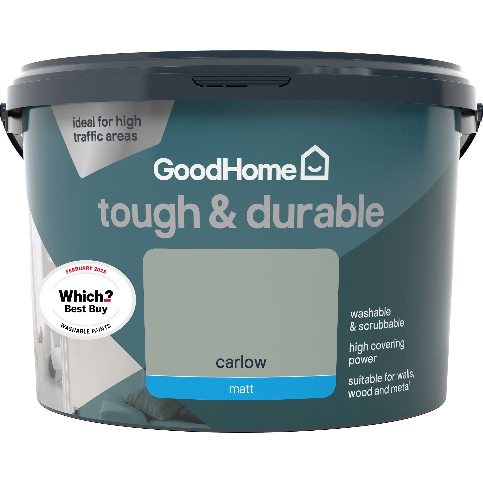 GoodHome Tough & Durable Carlow Matt Emulsion paint, 2.5L