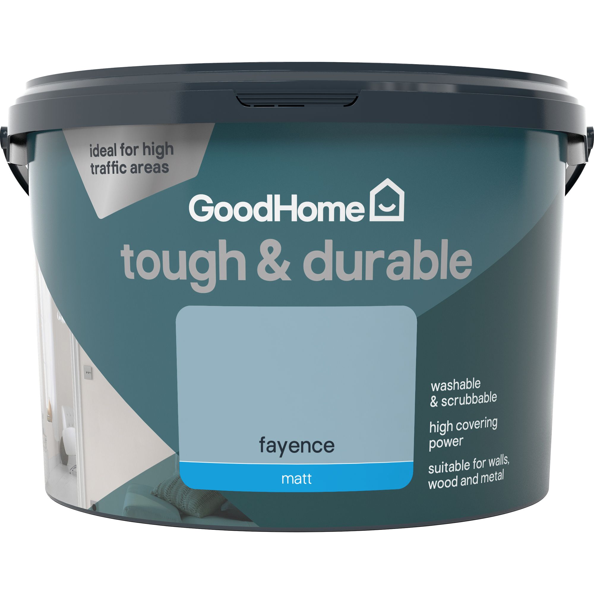 GoodHome Tough & Durable Fayence Matt Emulsion paint, 2.5L