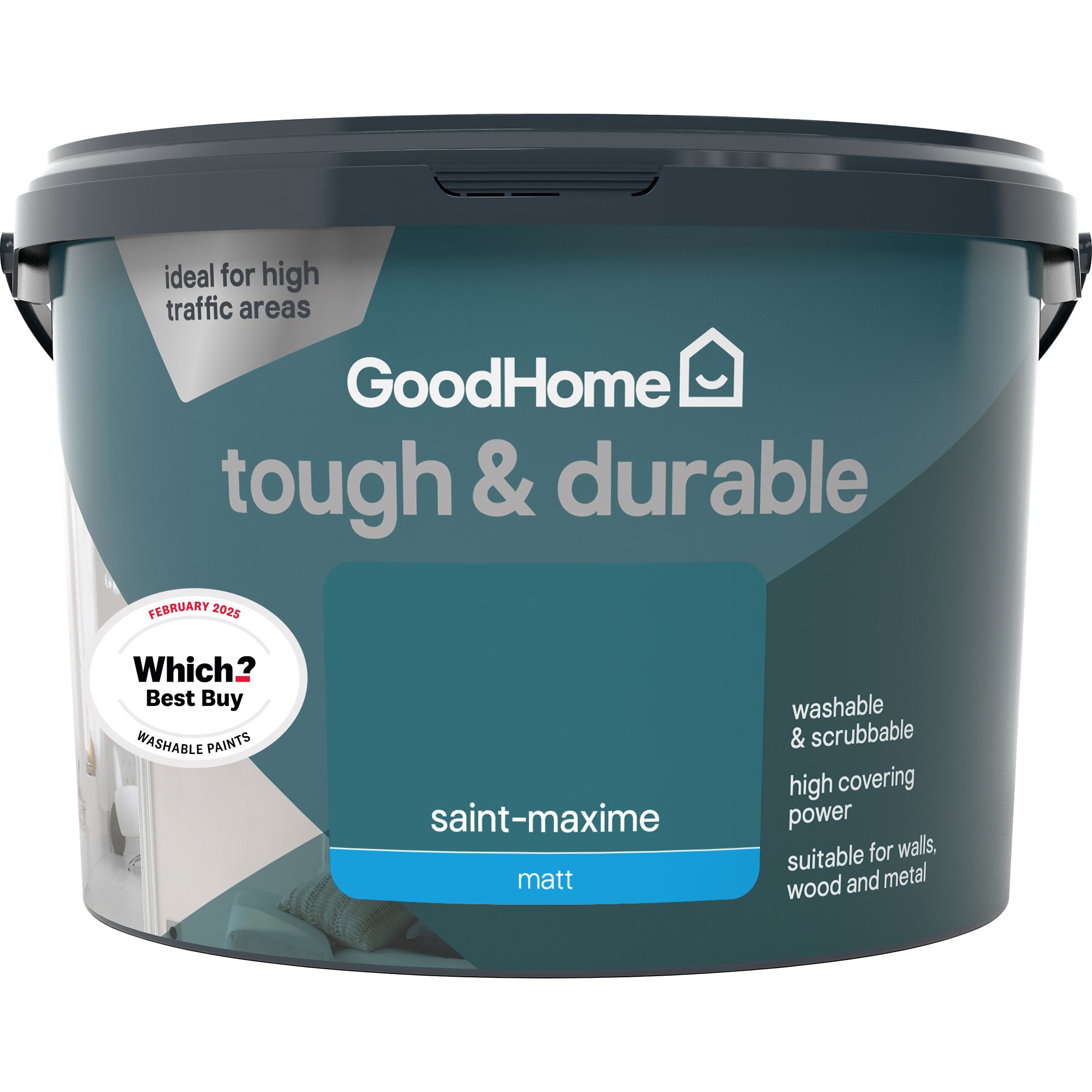 GoodHome Tough & Durable Saint-maxime Matt Emulsion paint, 2.5L
