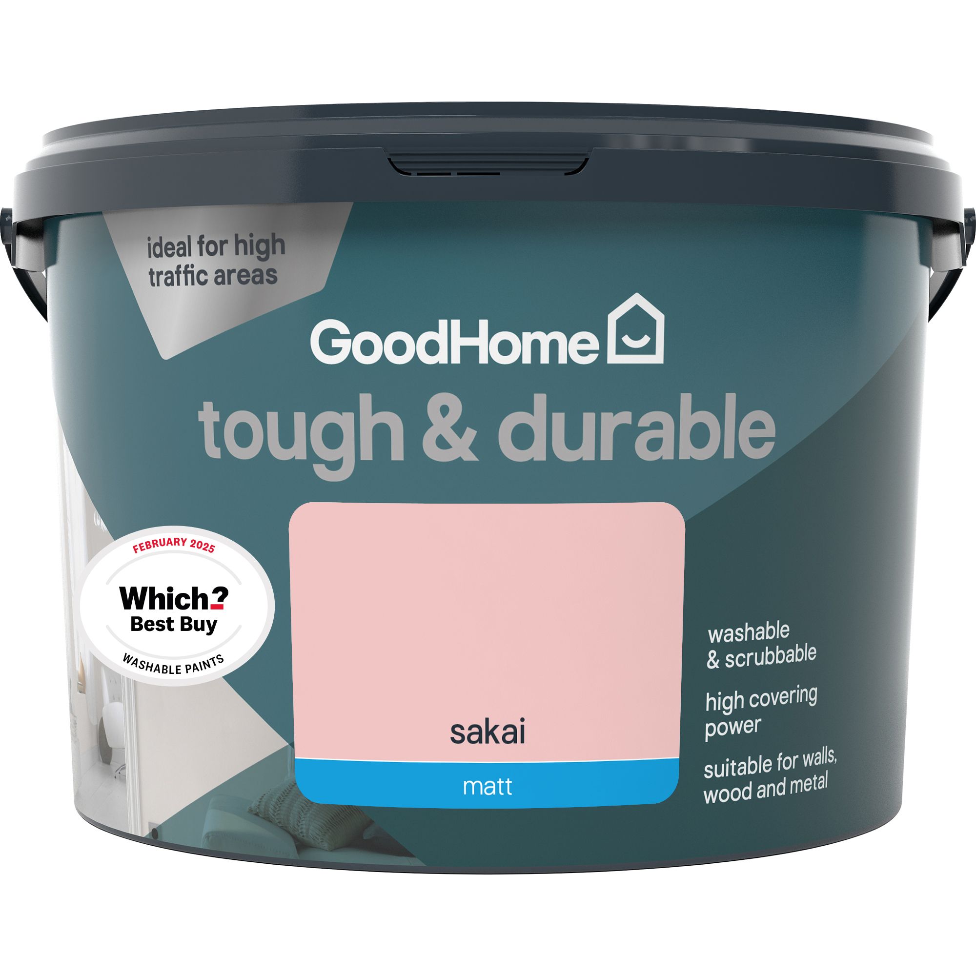 GoodHome Tough & Durable Sakai Matt Emulsion paint, 2.5L