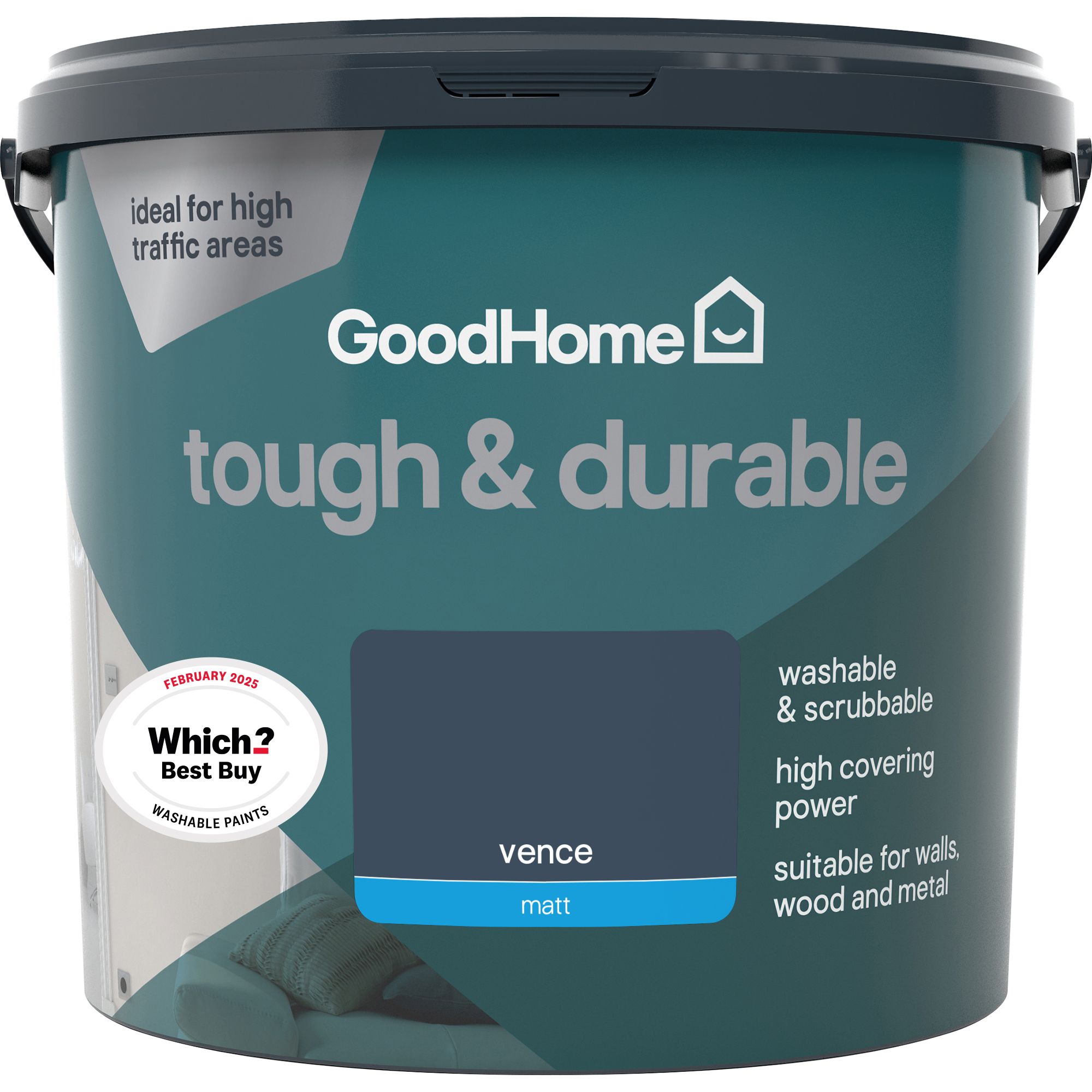GoodHome Tough & Durable Vence Matt Emulsion paint, 5L