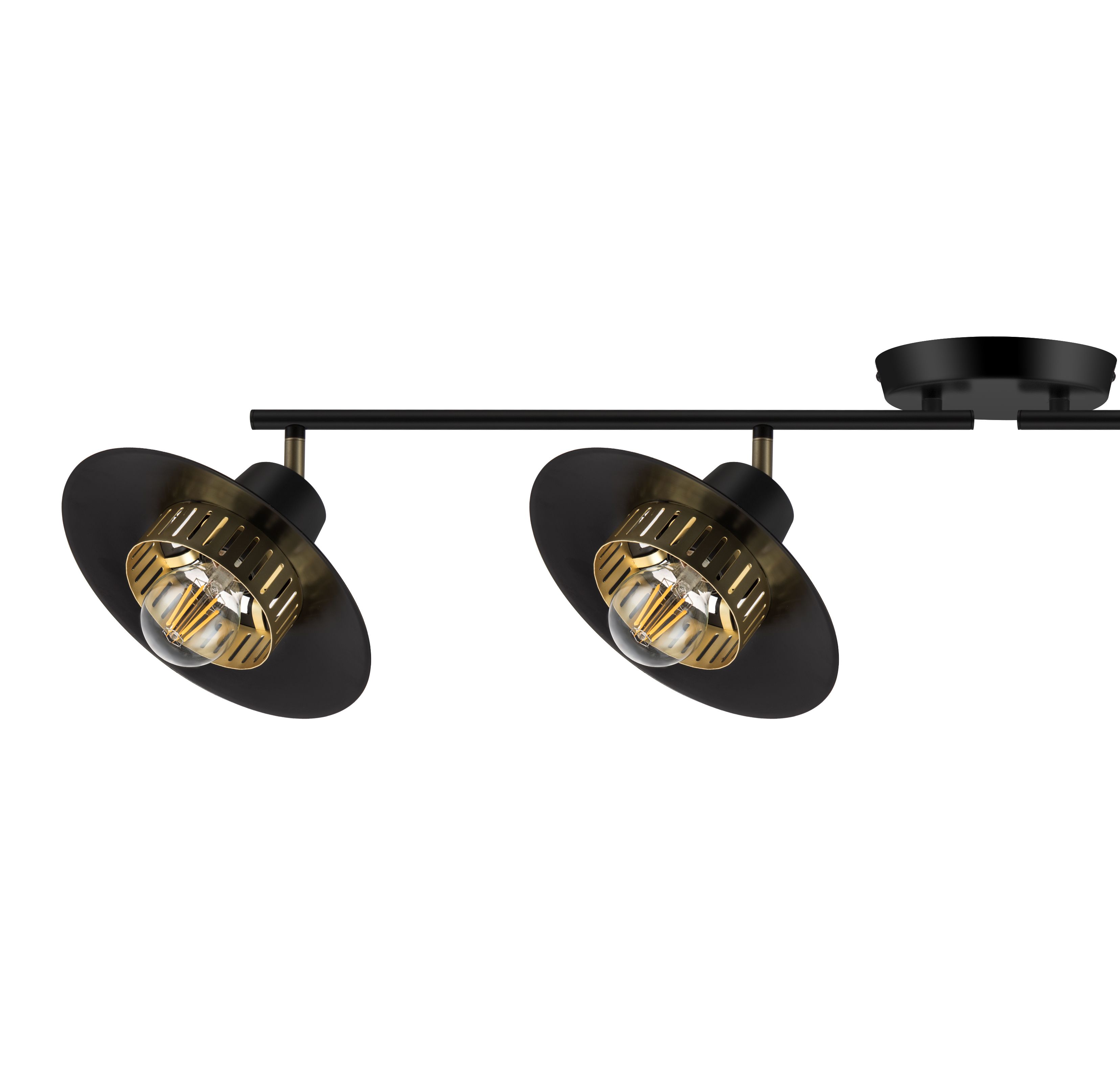 GoodHome Tube Matt Metal Black 4 Lamp LED Ceiling light