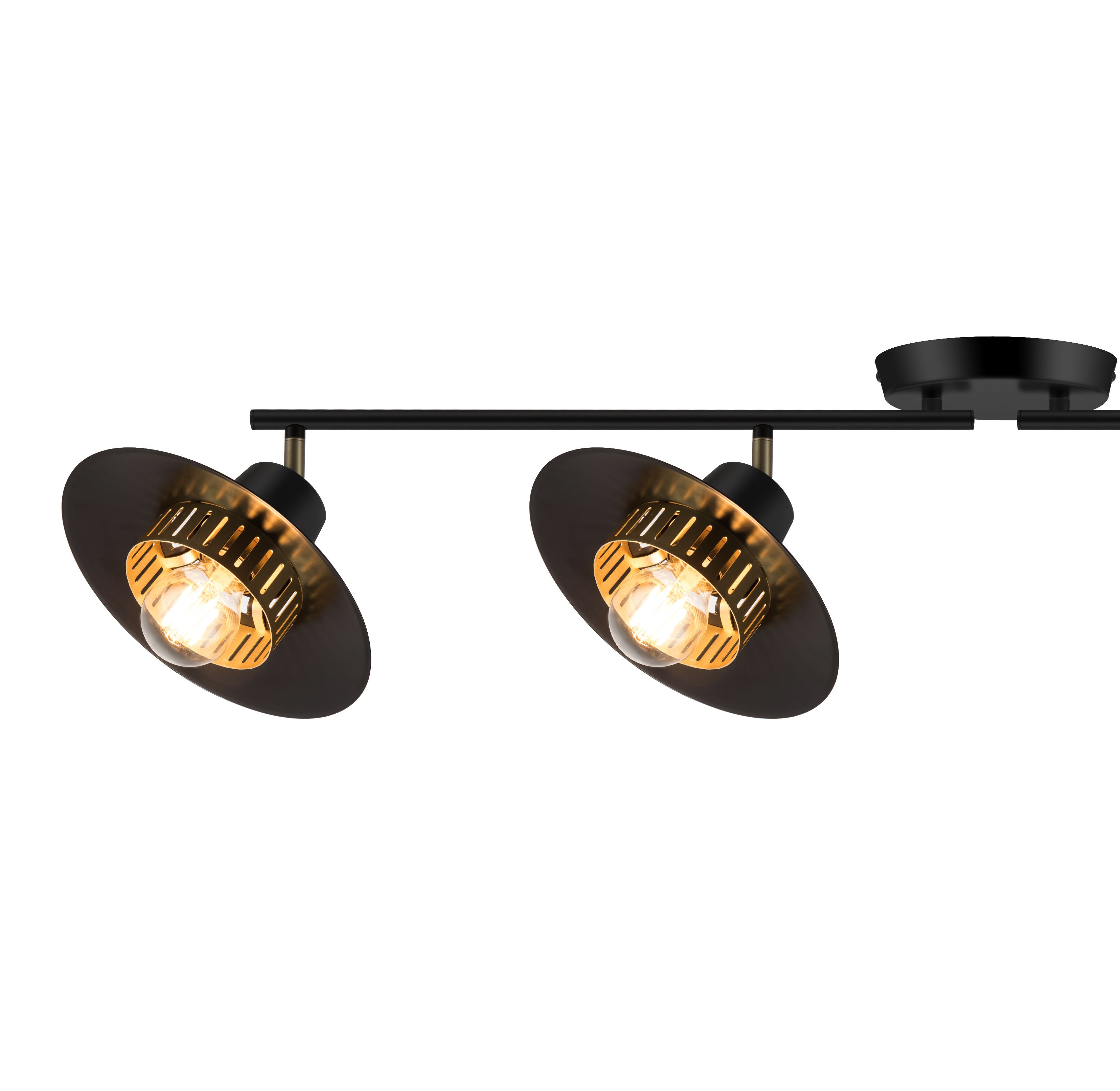 GoodHome Tube Matt Metal Black 4 Lamp LED Ceiling light