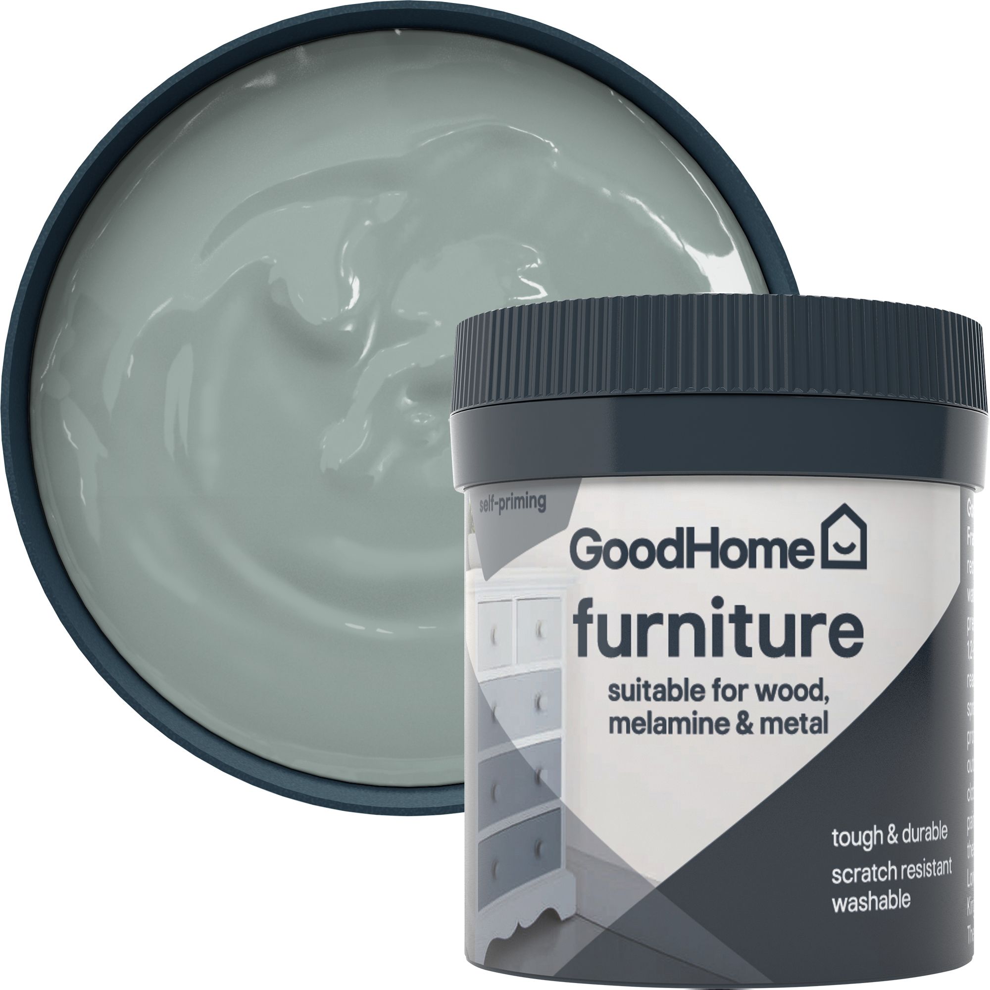 GoodHome Tyrone Flat matt Furniture paint, 80ml Tester pot