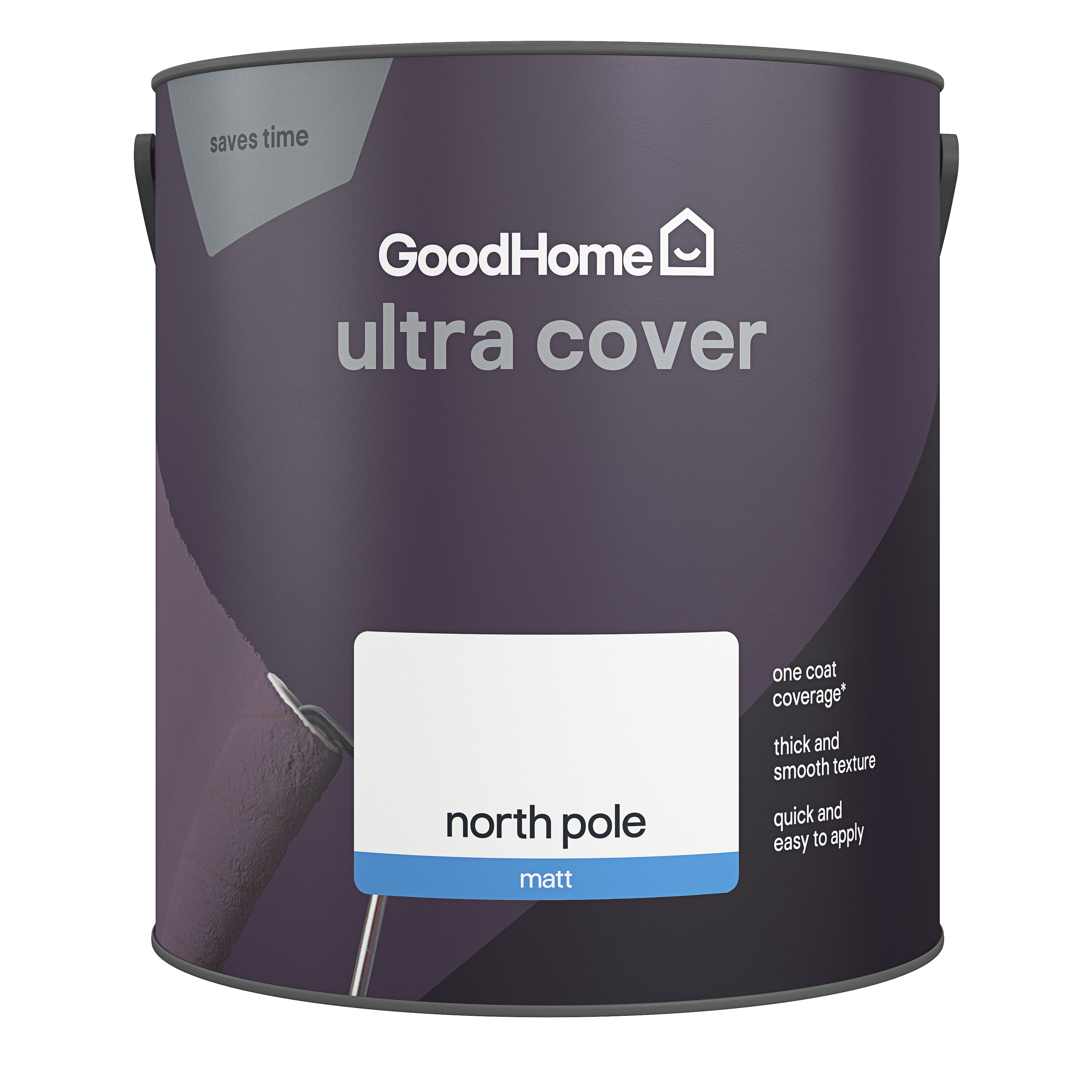 GoodHome Ultra Cover North Pole Matt Emulsion paint, 2.5L