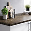 GoodHome Umbria Brown Stone effect Laminate Upstand (L)3000mm