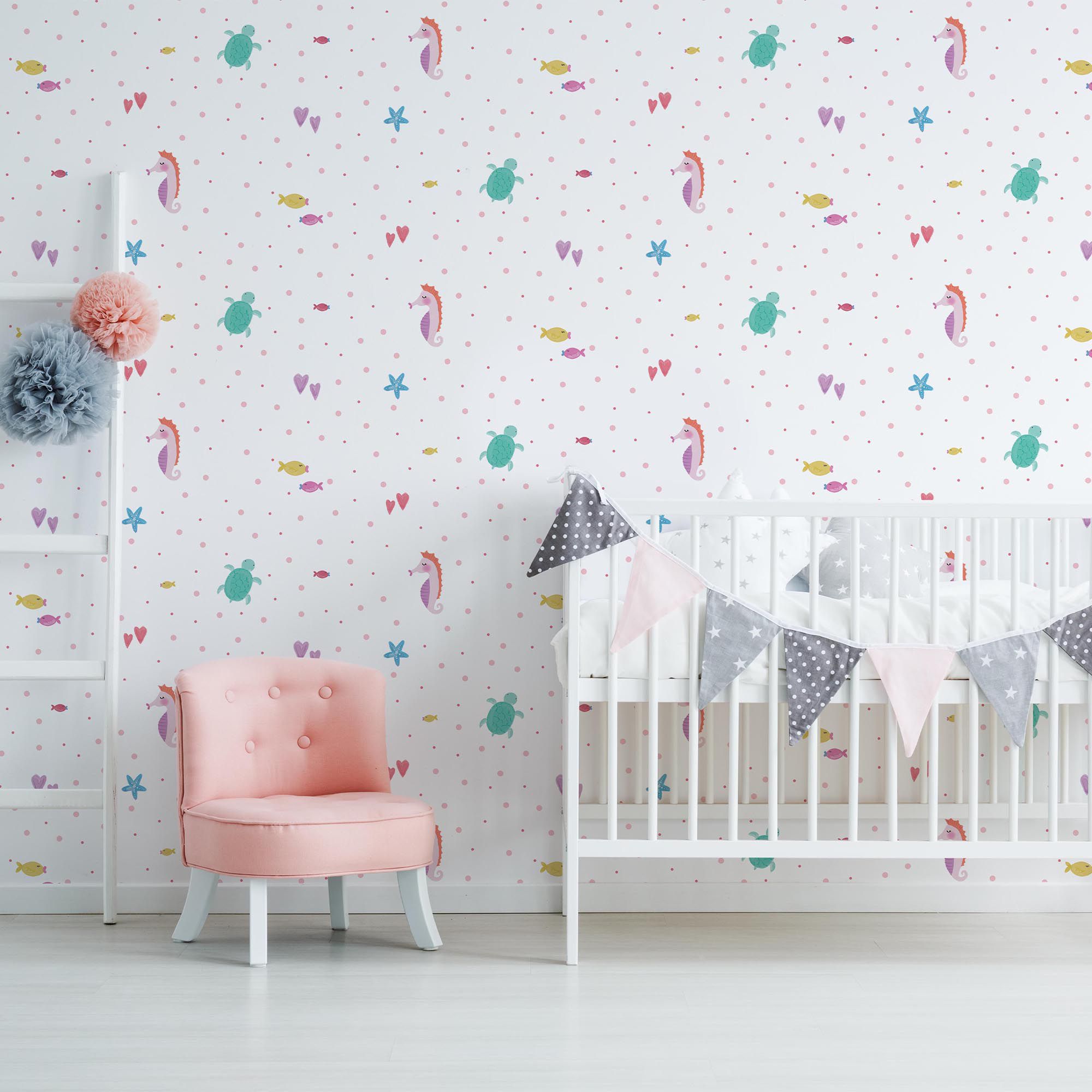 GoodHome Under Water Multi Underwater themed design Smooth Wallpaper Sample