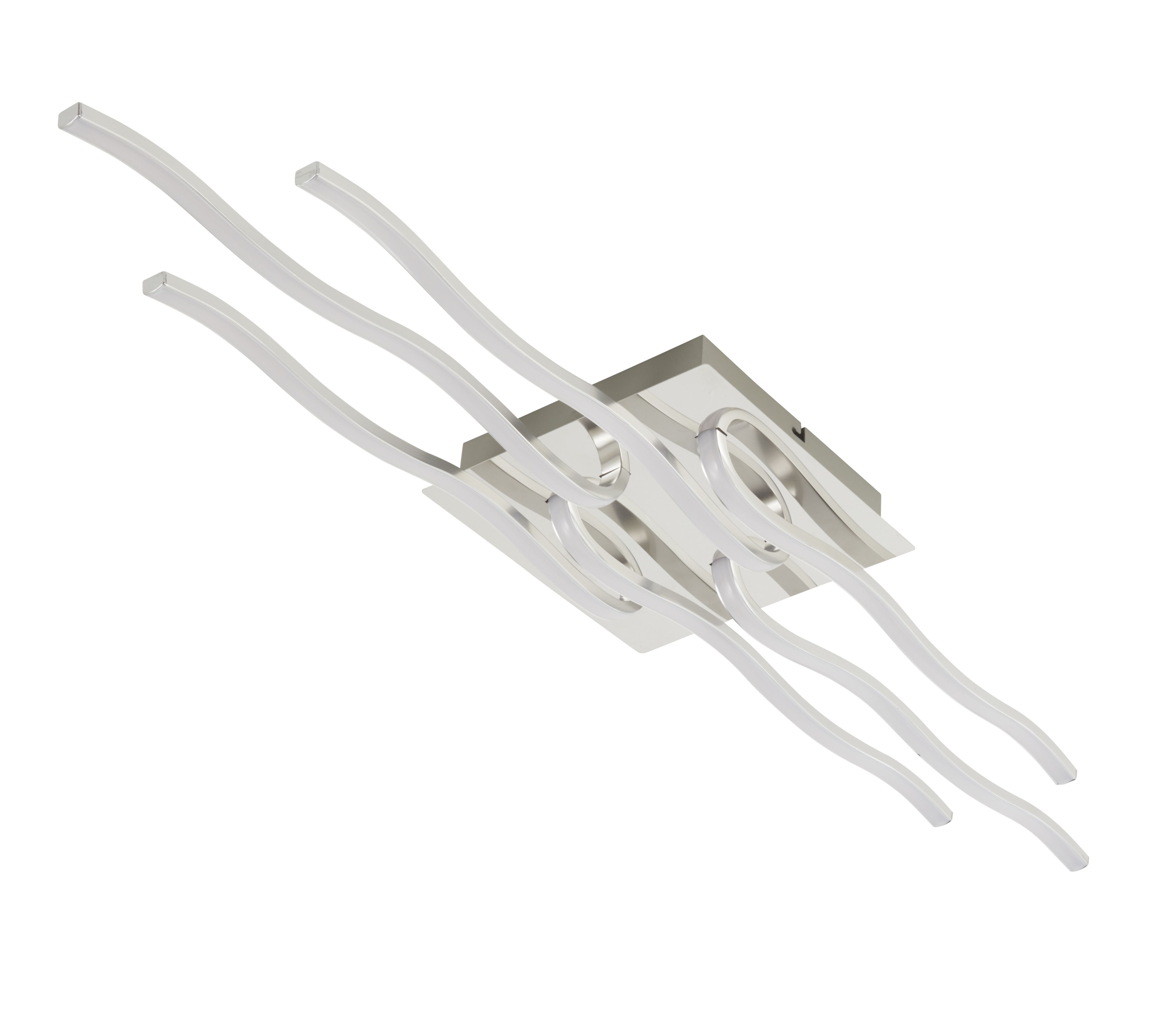 GoodHome Vaccus Rectangle Brushed Metal & plastic Chrome effect LED Ceiling light