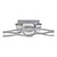 GoodHome Vaccus Rectangle Brushed Metal & plastic Chrome effect LED Ceiling light