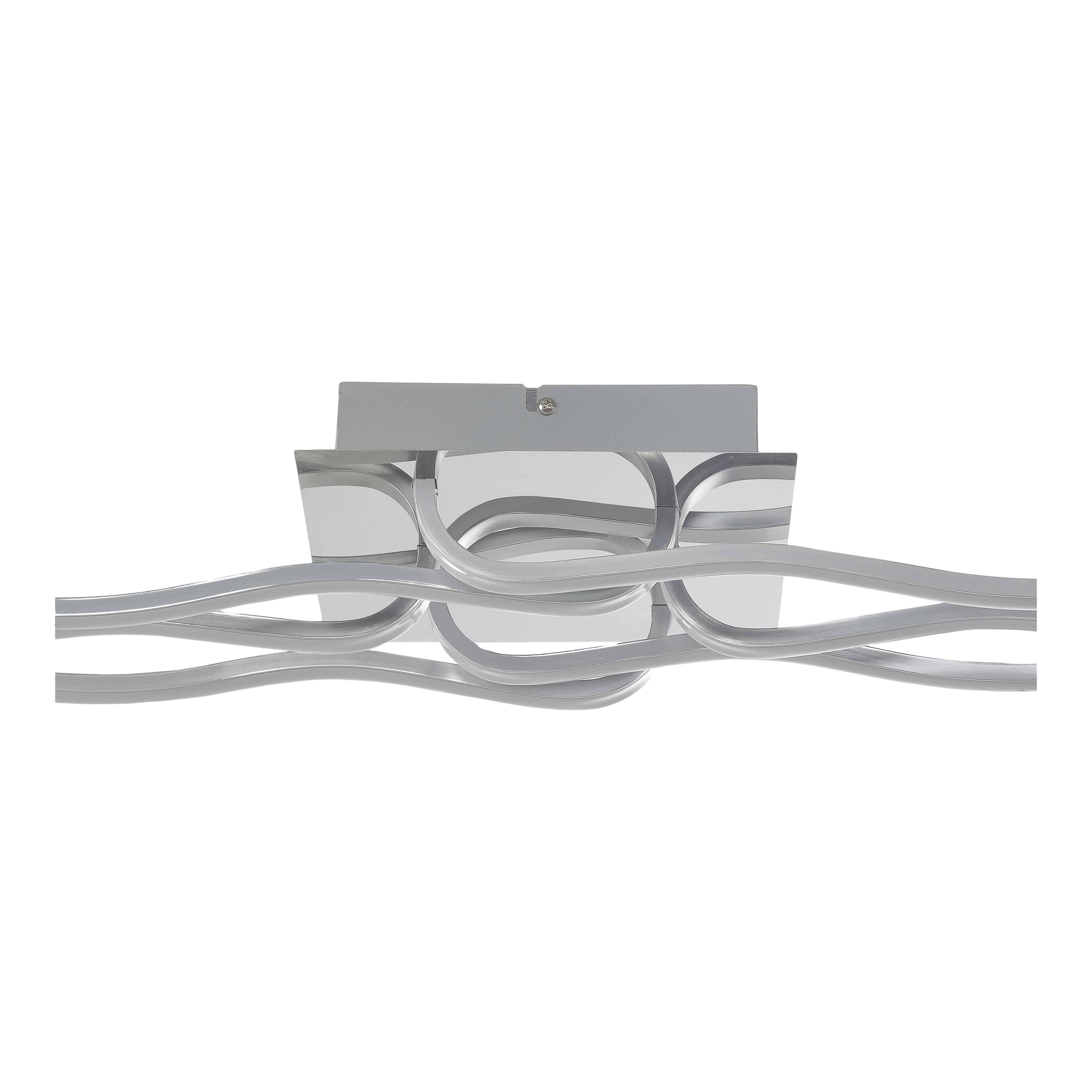 GoodHome Vaccus Rectangle Brushed Metal & plastic Chrome effect LED Ceiling light