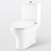 GoodHome Valois White Close-coupled Toilet set with Soft close seat