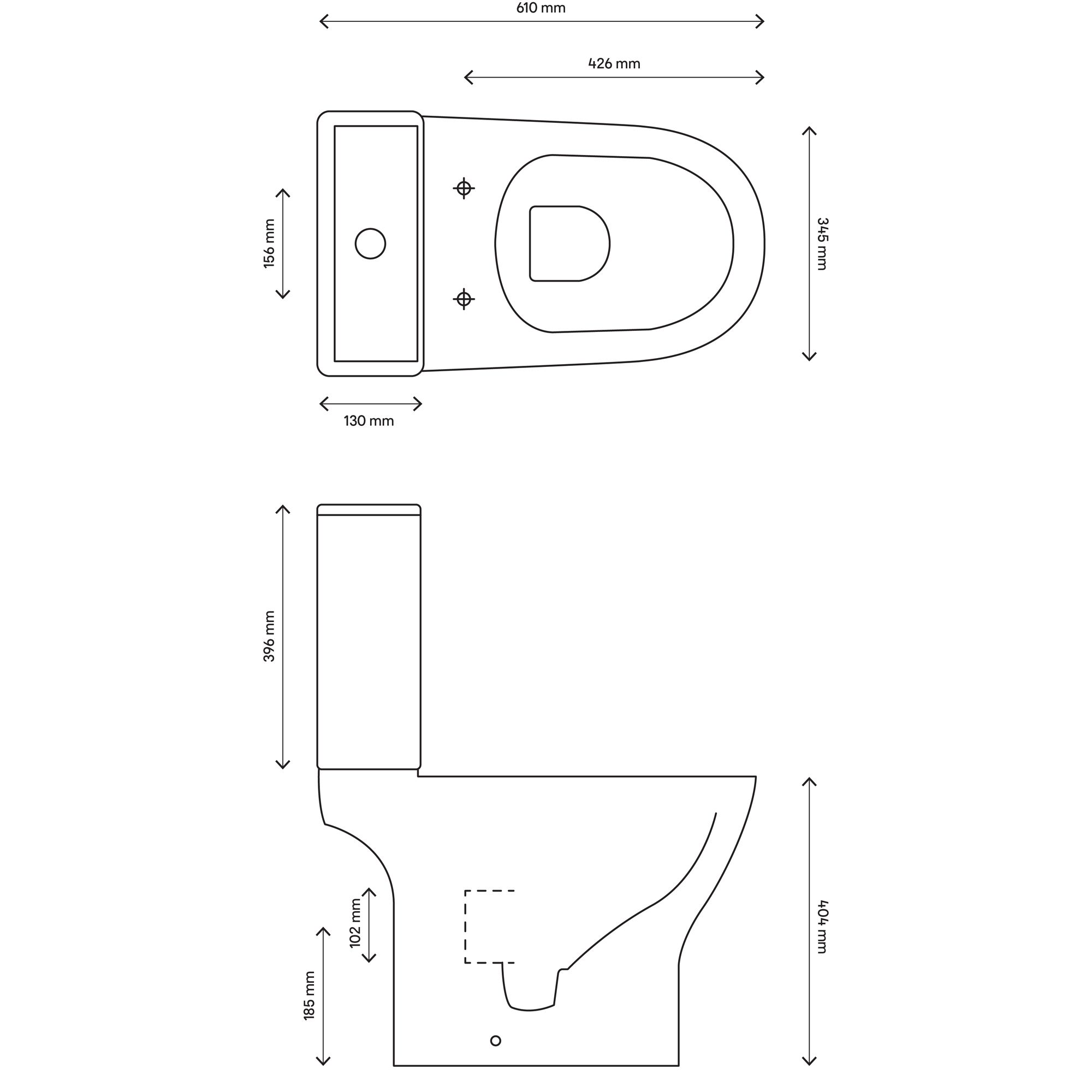 GoodHome Valois White Close-coupled Toilet set with Soft close seat