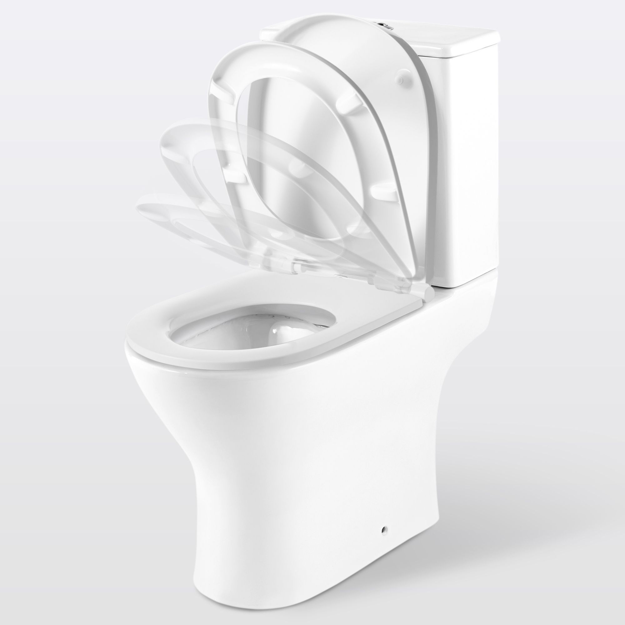 GoodHome Valois White Close-coupled Toilet set with Soft close seat