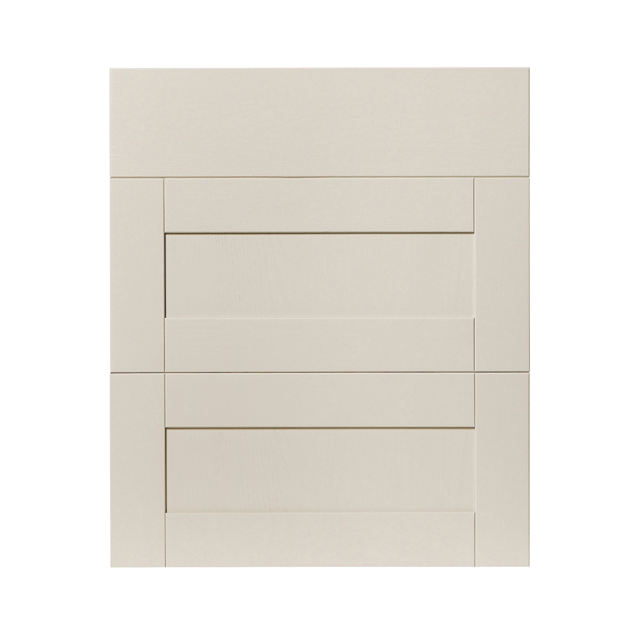 GoodHome Verbena Matt cashmere painted natural ash shaker Drawer front (W)600mm, Pack of 3