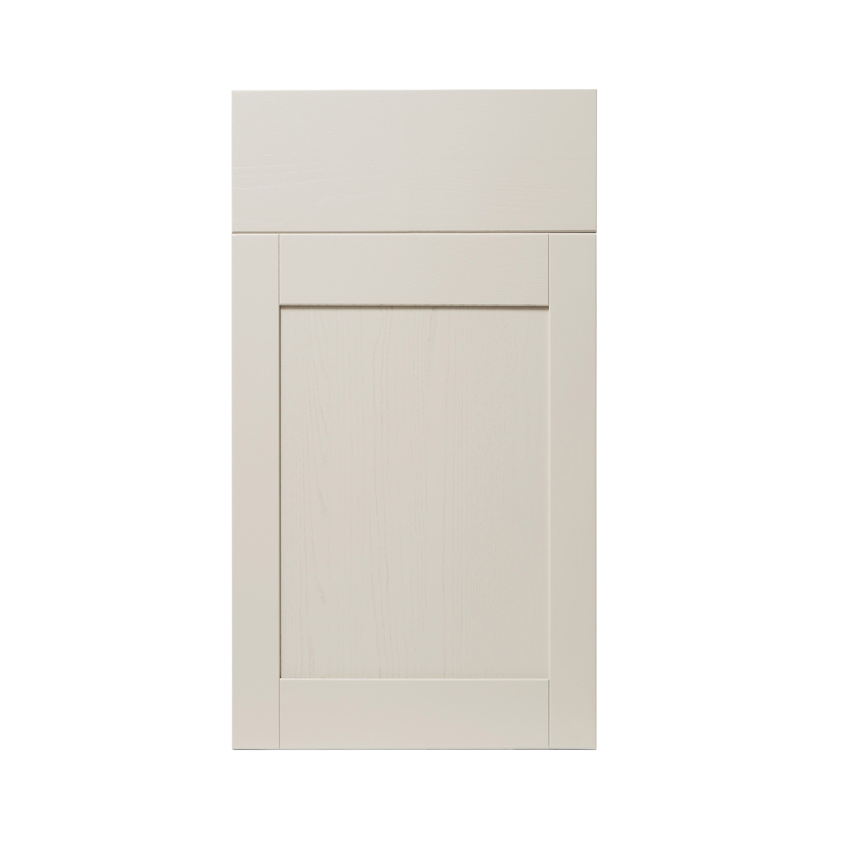 GoodHome Verbena Matt cashmere painted natural ash shaker Drawerline Cabinet door, (W)400mm (H)715mm (T)20mm