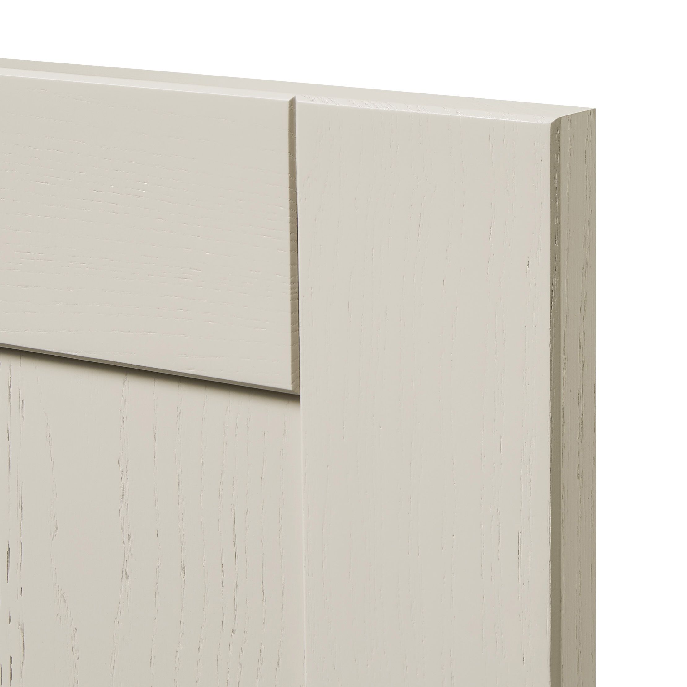GoodHome Verbena Matt cashmere painted natural ash shaker Drawerline Cabinet door, (W)400mm (H)715mm (T)20mm