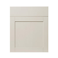 GoodHome Verbena Matt cashmere painted natural ash shaker Drawerline Cabinet door, (W)600mm (H)715mm (T)20mm