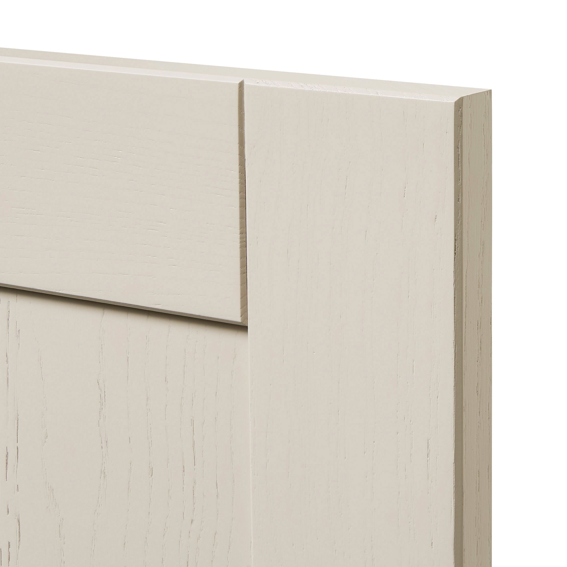 GoodHome Verbena Matt cashmere painted natural ash shaker Highline Cabinet door (W)300mm (H)715mm (T)20mm