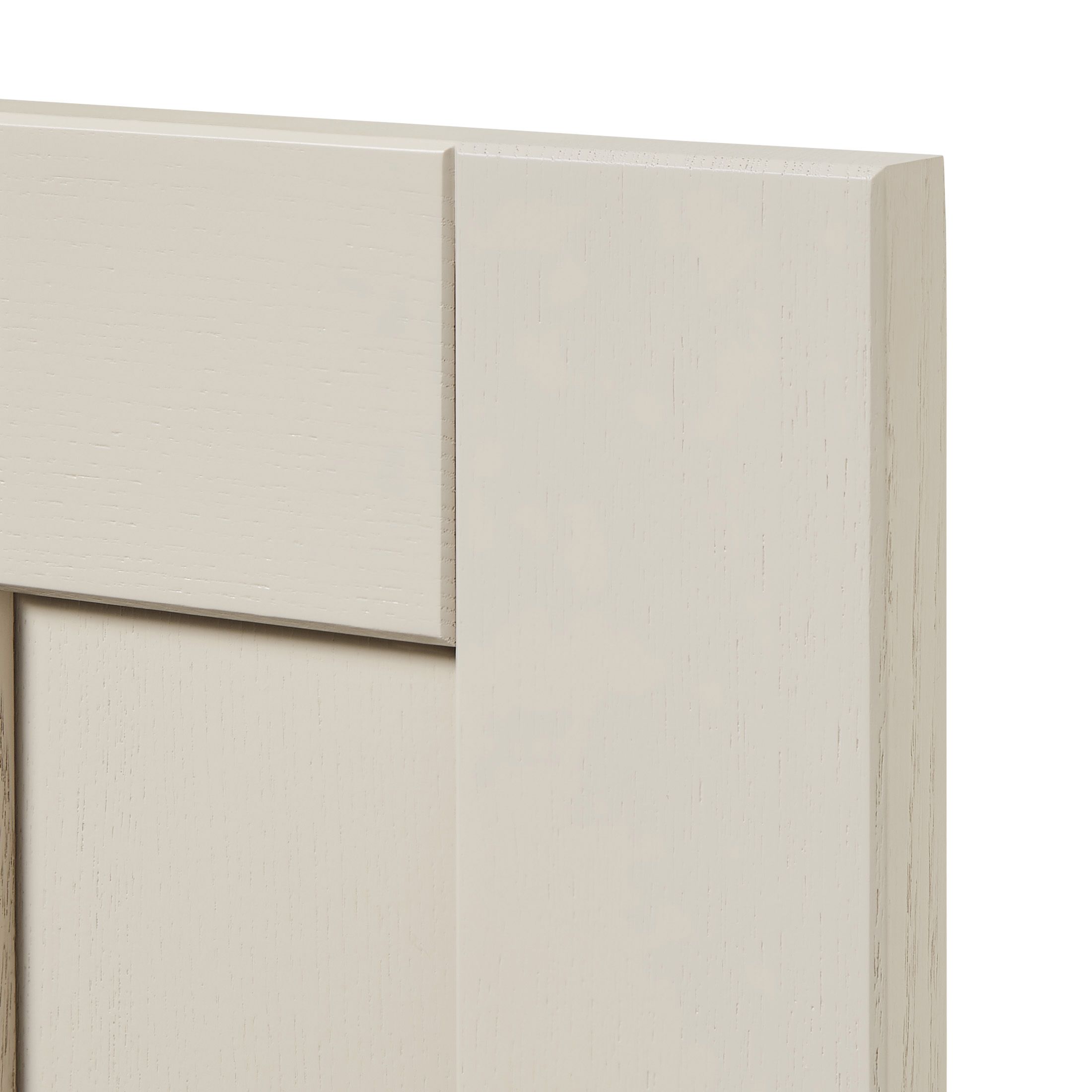 GoodHome Verbena Matt cashmere painted natural ash shaker Highline Cabinet door (W)400mm (H)715mm (T)20mm