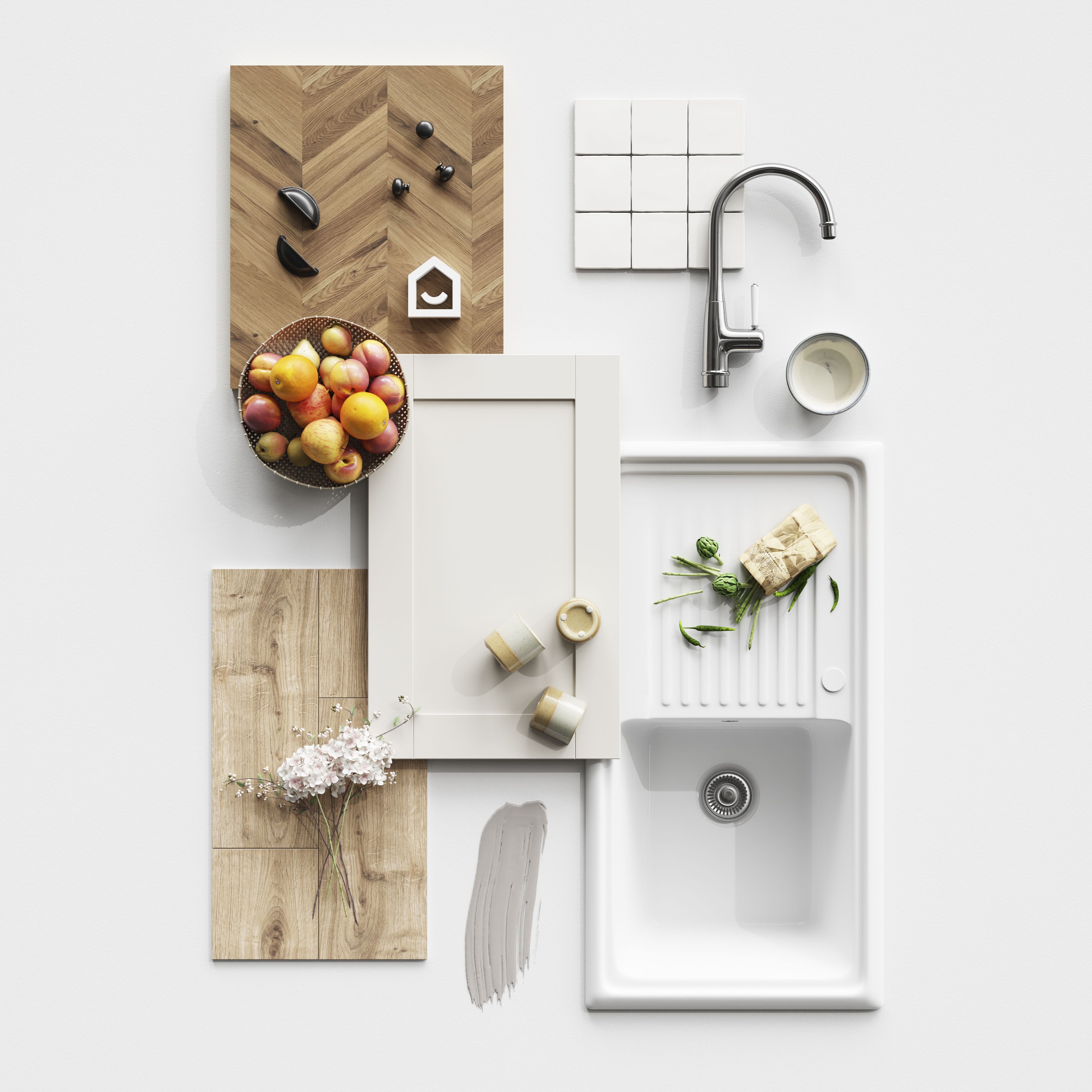 GoodHome Verbena Matt cashmere painted natural ash shaker Standard Appliance Filler panel (H)115mm (W)597mm
