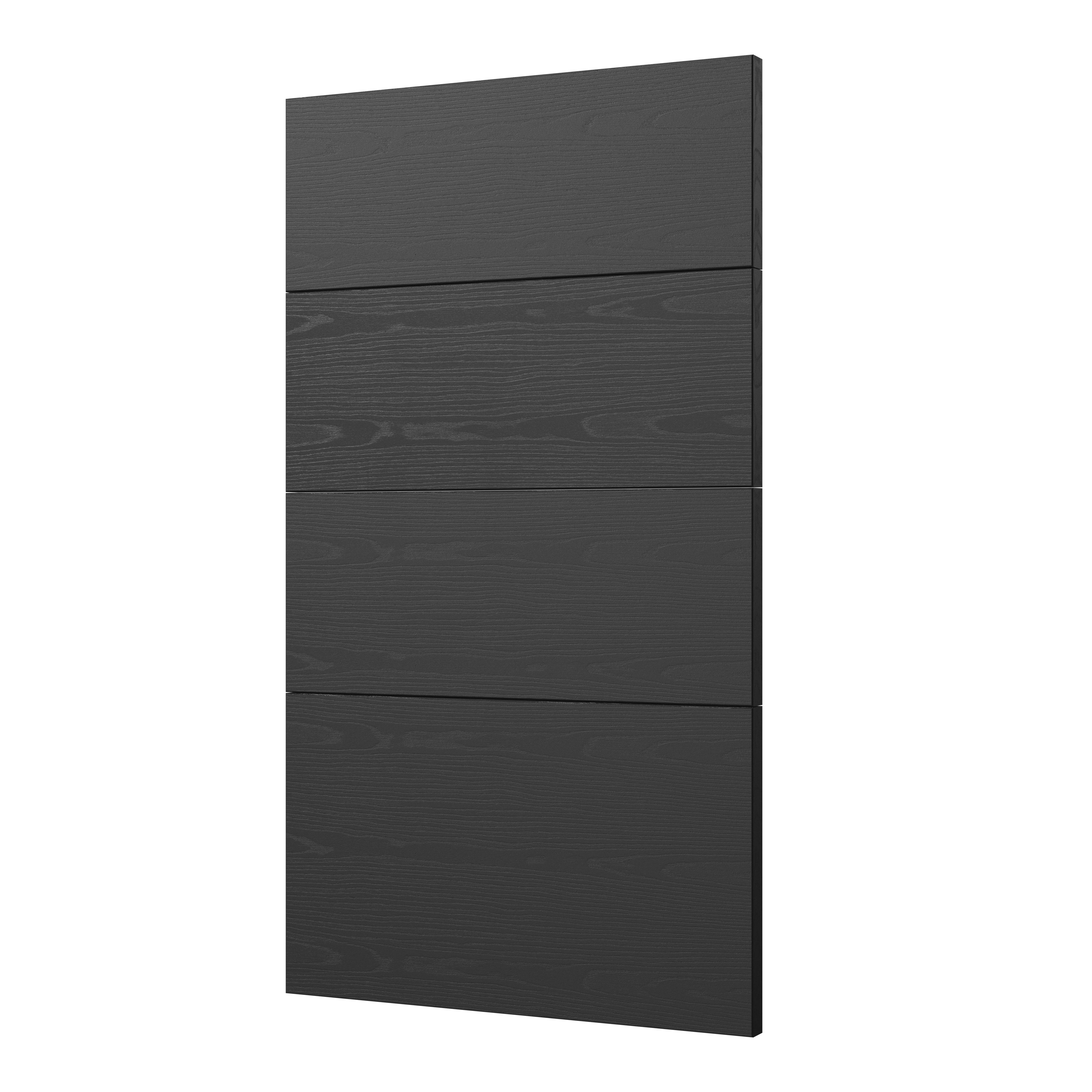 GoodHome Verbena Matt charcoal shaker Drawer front (W)400mm, Pack of 4