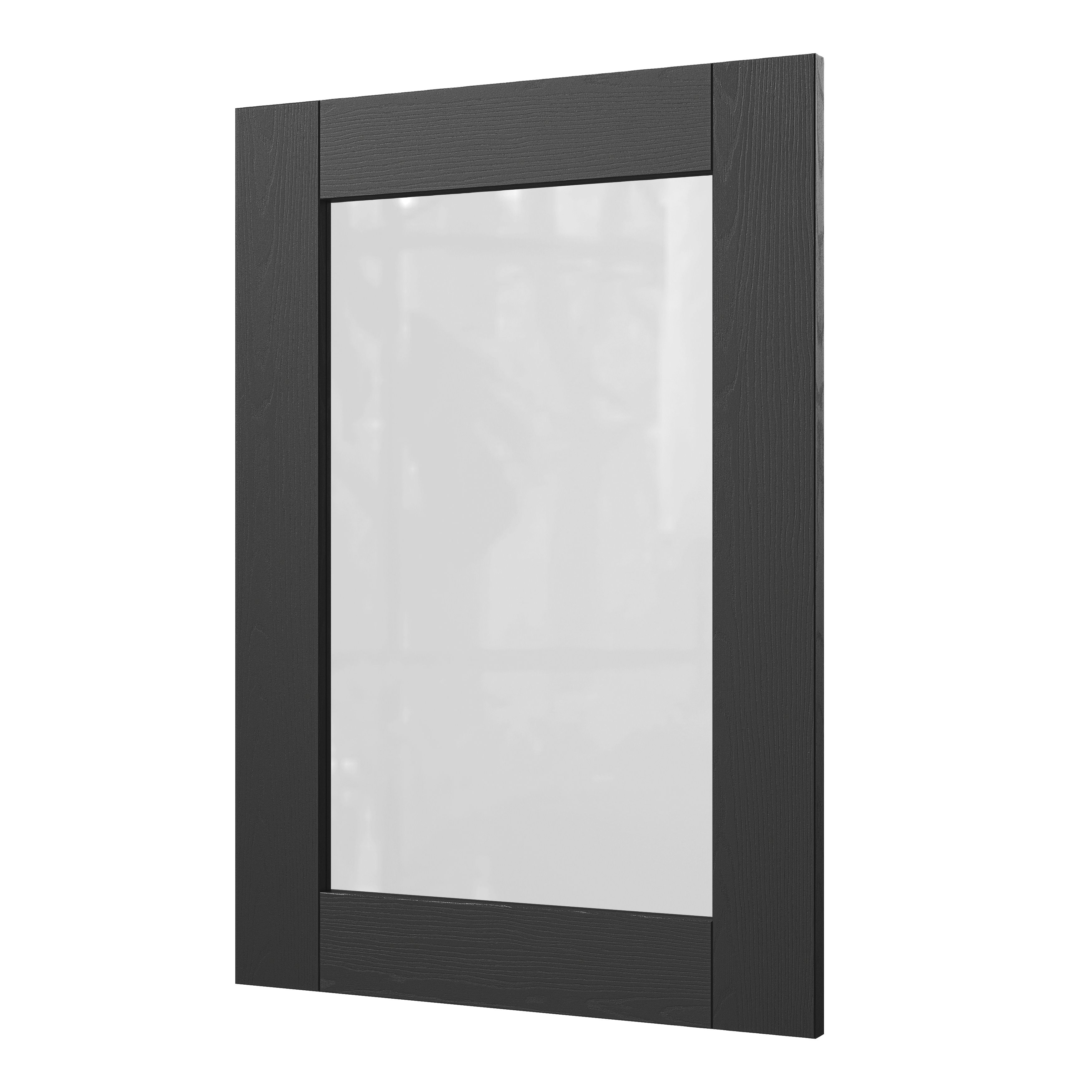 GoodHome Verbena Matt charcoal shaker Glazed Cabinet door (W)500mm (H)715mm (T)20mm