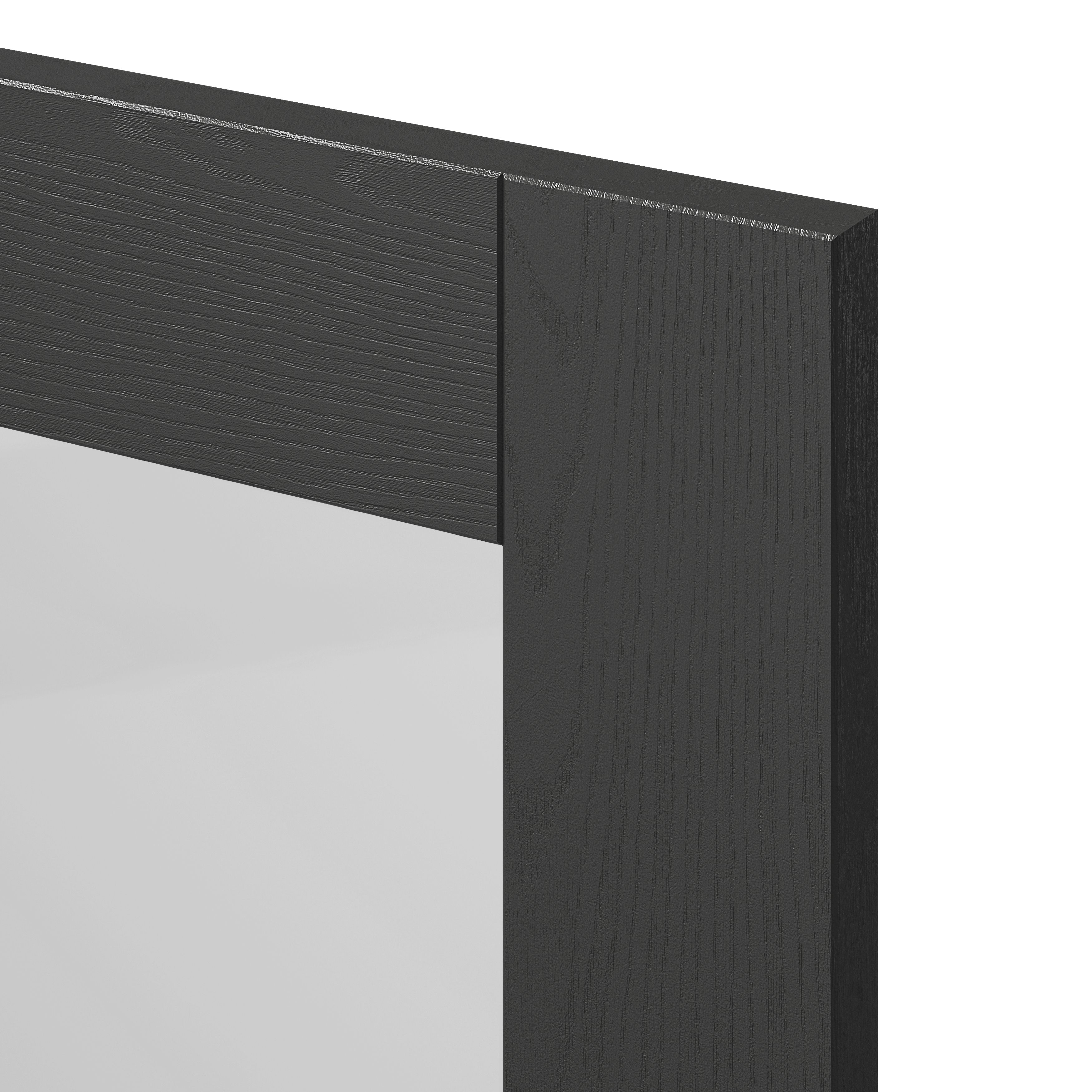 GoodHome Verbena Matt charcoal shaker Glazed Cabinet door (W)500mm (H)715mm (T)20mm