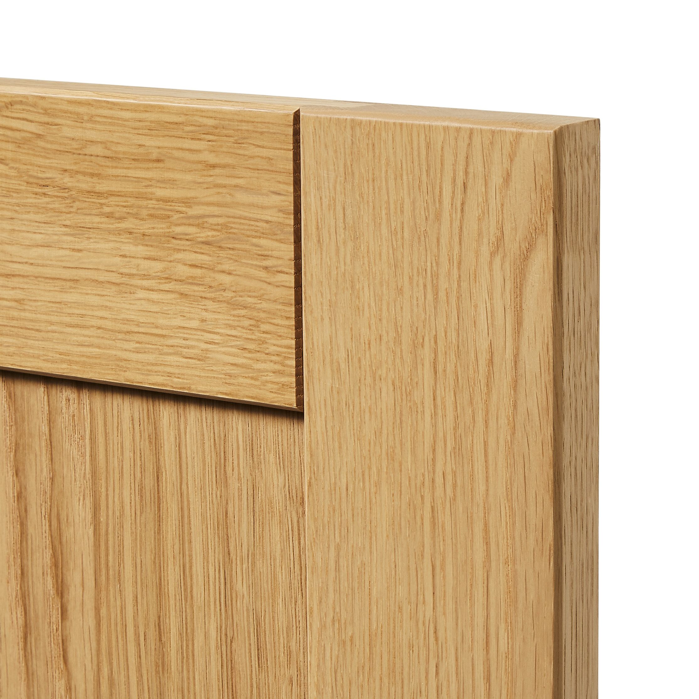 GoodHome Verbena Natural oak shaker Drawerline Cabinet door, (W)400mm (H)715mm (T)20mm