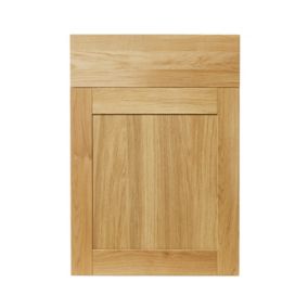 GoodHome Verbena Natural oak shaker Drawerline Cabinet door, (W)500mm (H)715mm (T)20mm