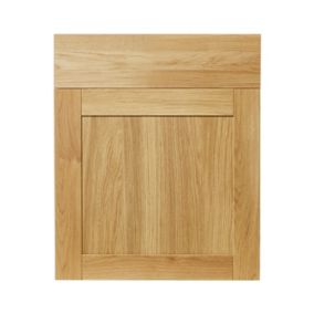 GoodHome Verbena Natural oak shaker Drawerline Cabinet door, (W)600mm (H)715mm (T)20mm