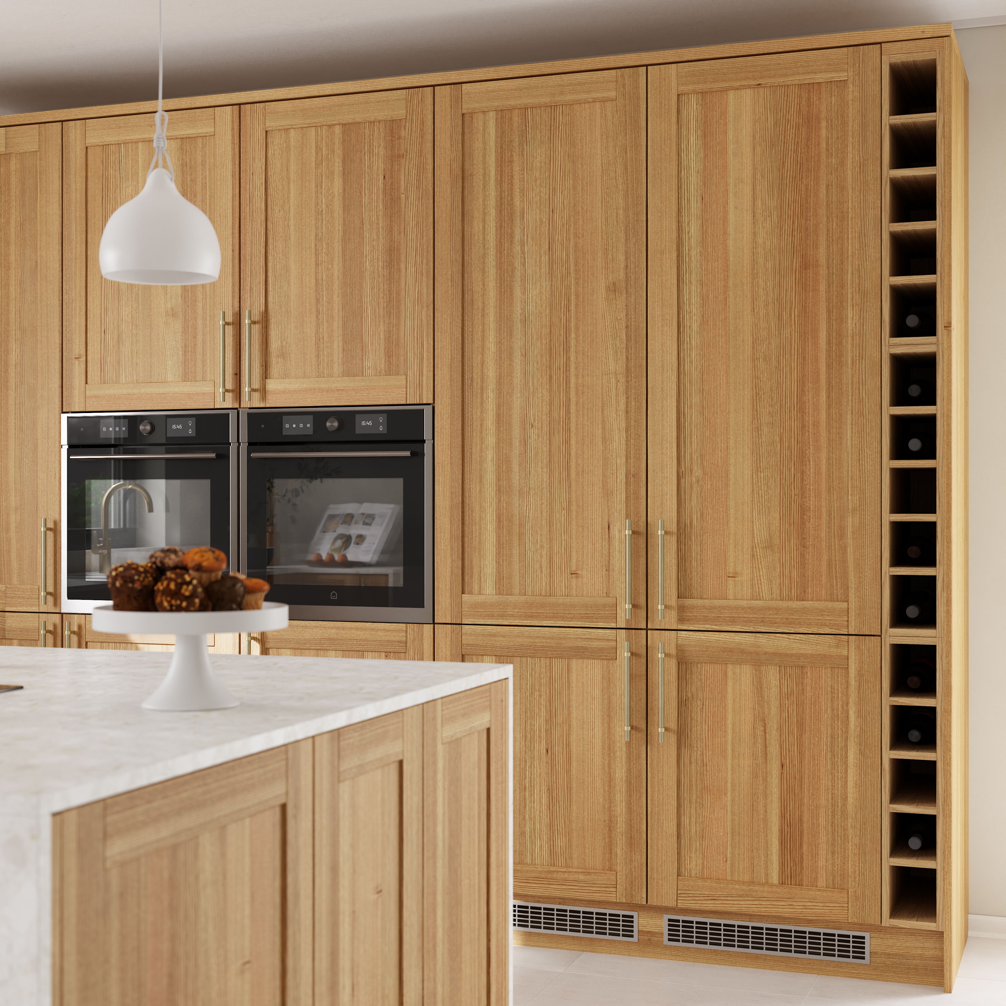 GoodHome Verbena Natural oak shaker Full height Drawer front, bridging door & bi fold door, (W)1000mm (H)356mm (T)20mm