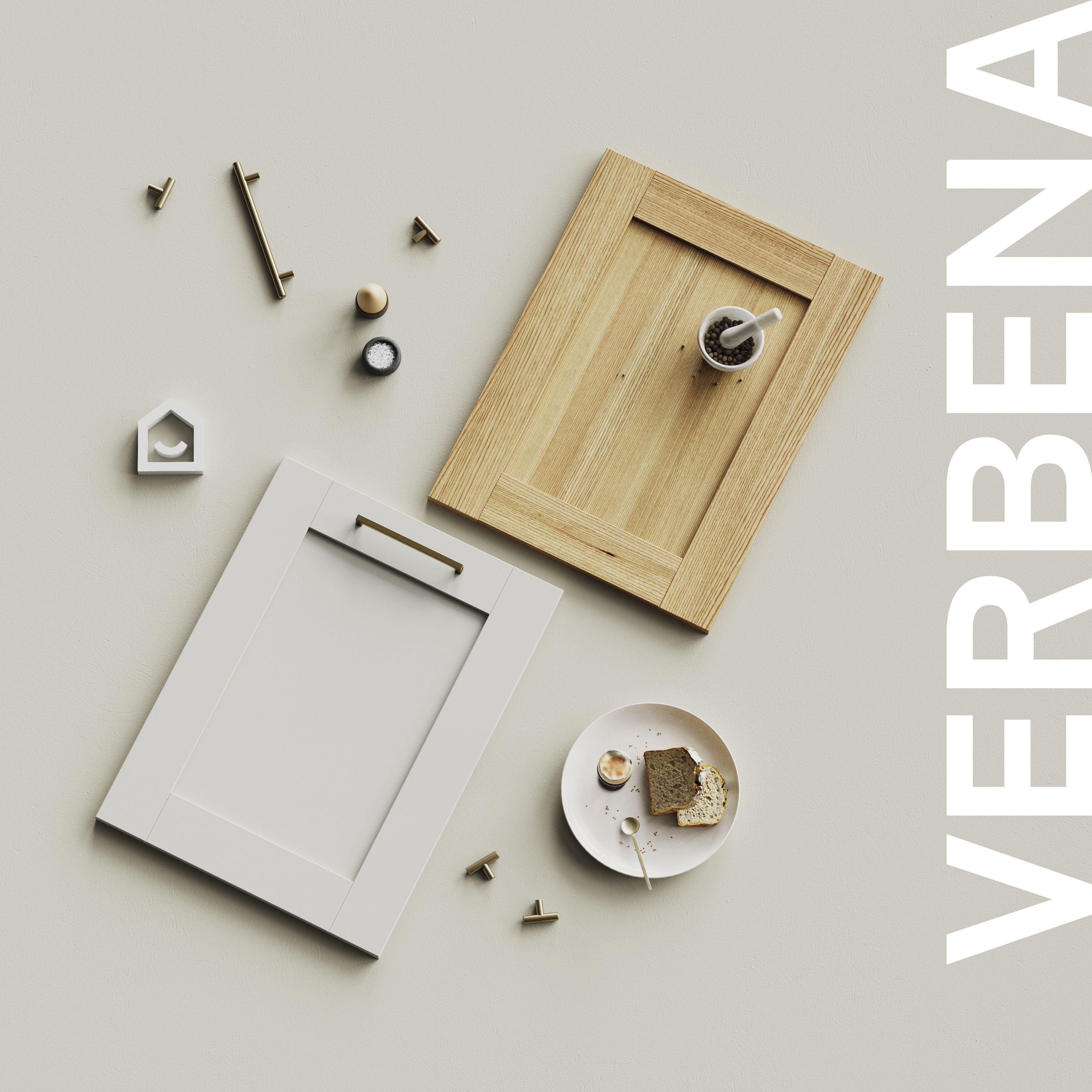 GoodHome Verbena Natural oak shaker Full height Drawer front, bridging door & bi fold door, (W)1000mm (H)356mm (T)20mm