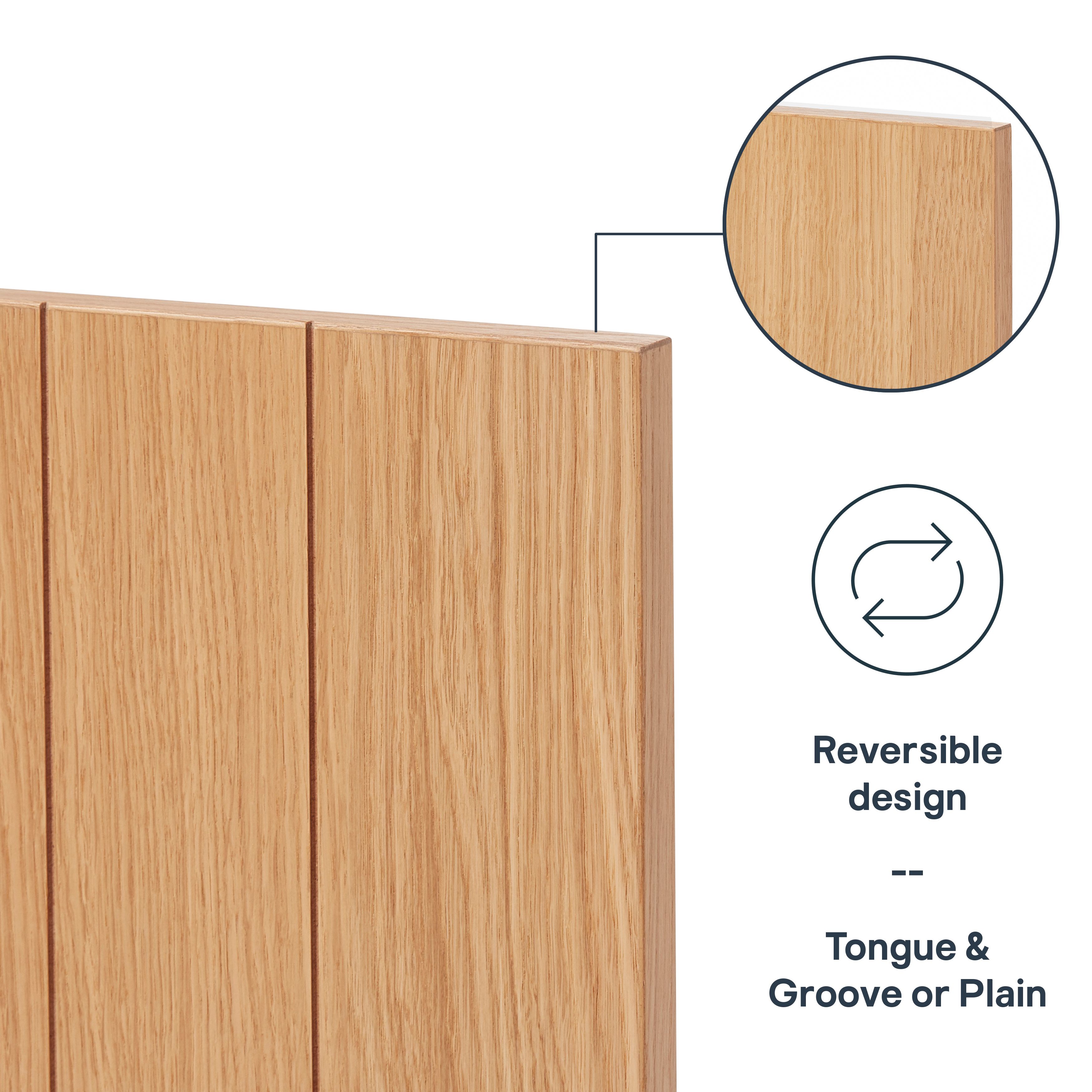 GoodHome Verbena Natural oak shaker Standard Clad on base panel (H)900mm (W)610mm