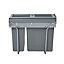 GoodHome Vigote Anthracite Integrated Kitchen Pull-out bin, - 26L