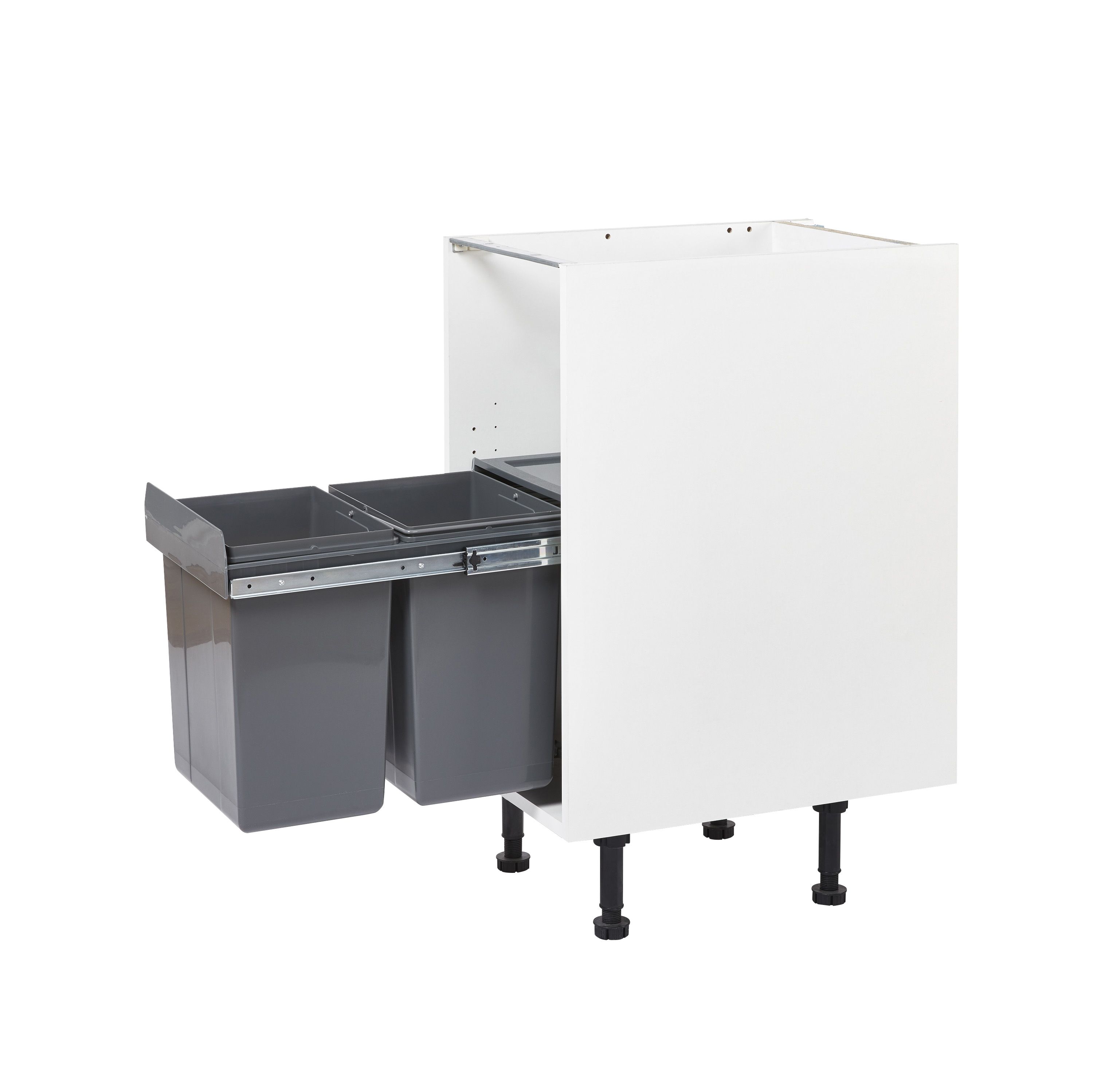 GoodHome Vigote Anthracite Integrated Kitchen Pull-out bin, - 36L