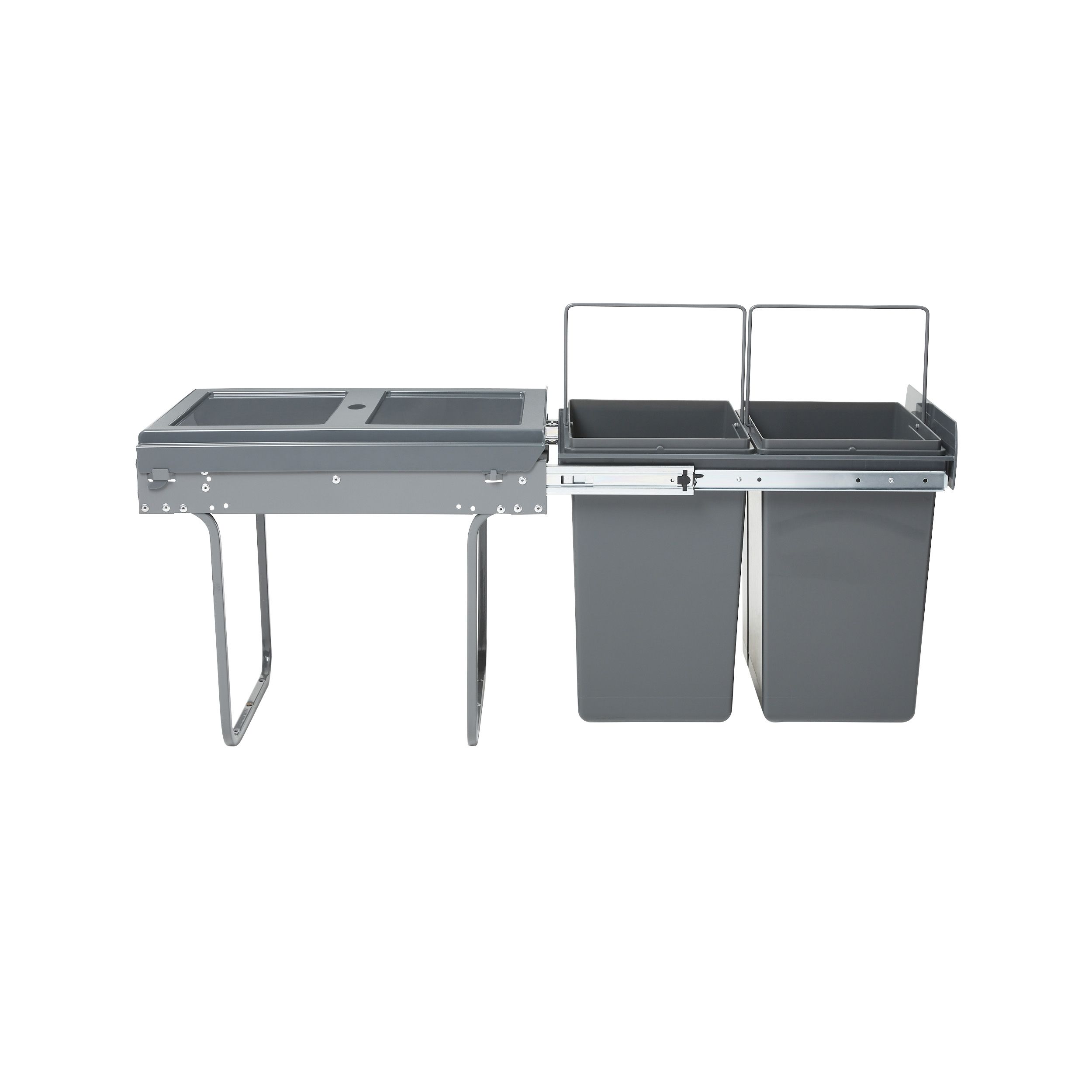 GoodHome Vigote Anthracite Integrated Kitchen Pull-out bin, - 36L