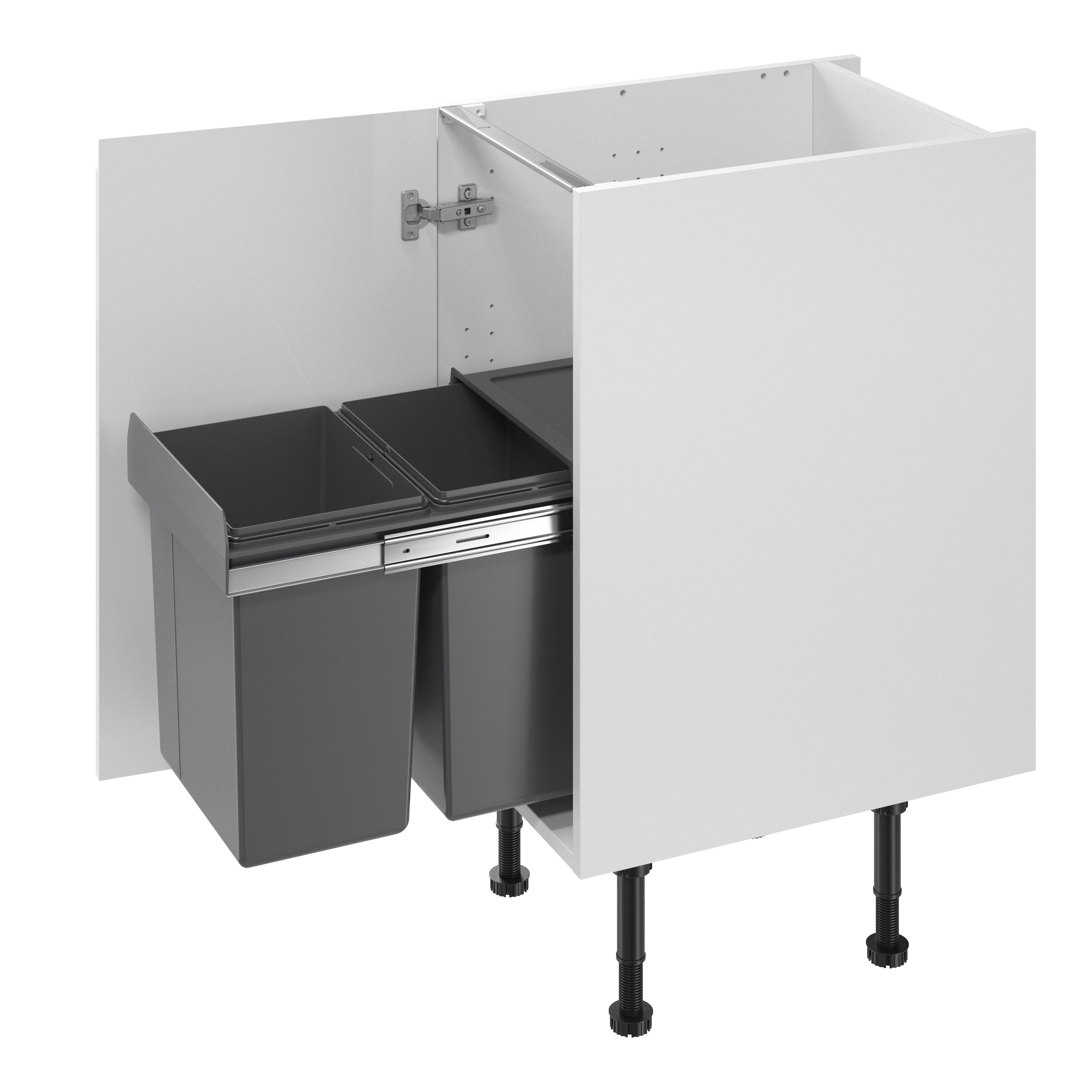 GoodHome Vigote Anthracite Integrated Kitchen Pull-out bin, - 36L
