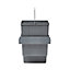 GoodHome Vigote Anthracite Integrated Kitchen Pull-out bin, - 36L