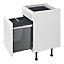 GoodHome Vigote Anthracite Silver effect Integrated Kitchen Pull-out bin, - 64L