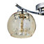 GoodHome Vintage Glass & metal Chrome effect 3 Lamp Ceiling light
