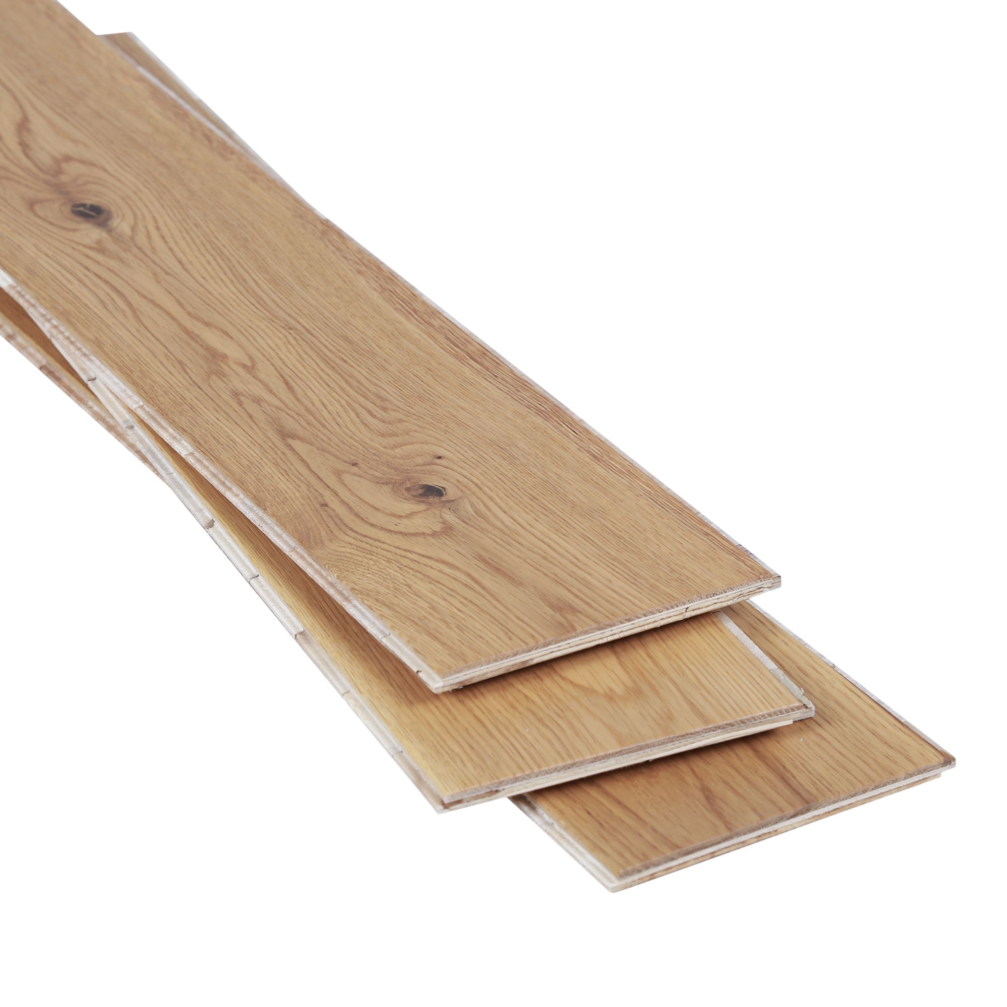 GoodHome Visby Modern Blond Oak Engineered Real wood top layer flooring, 1.35m² Pack of 1