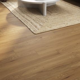 GoodHome Visby Oak Real wood top layer flooring, 1.35m² Pack of 10