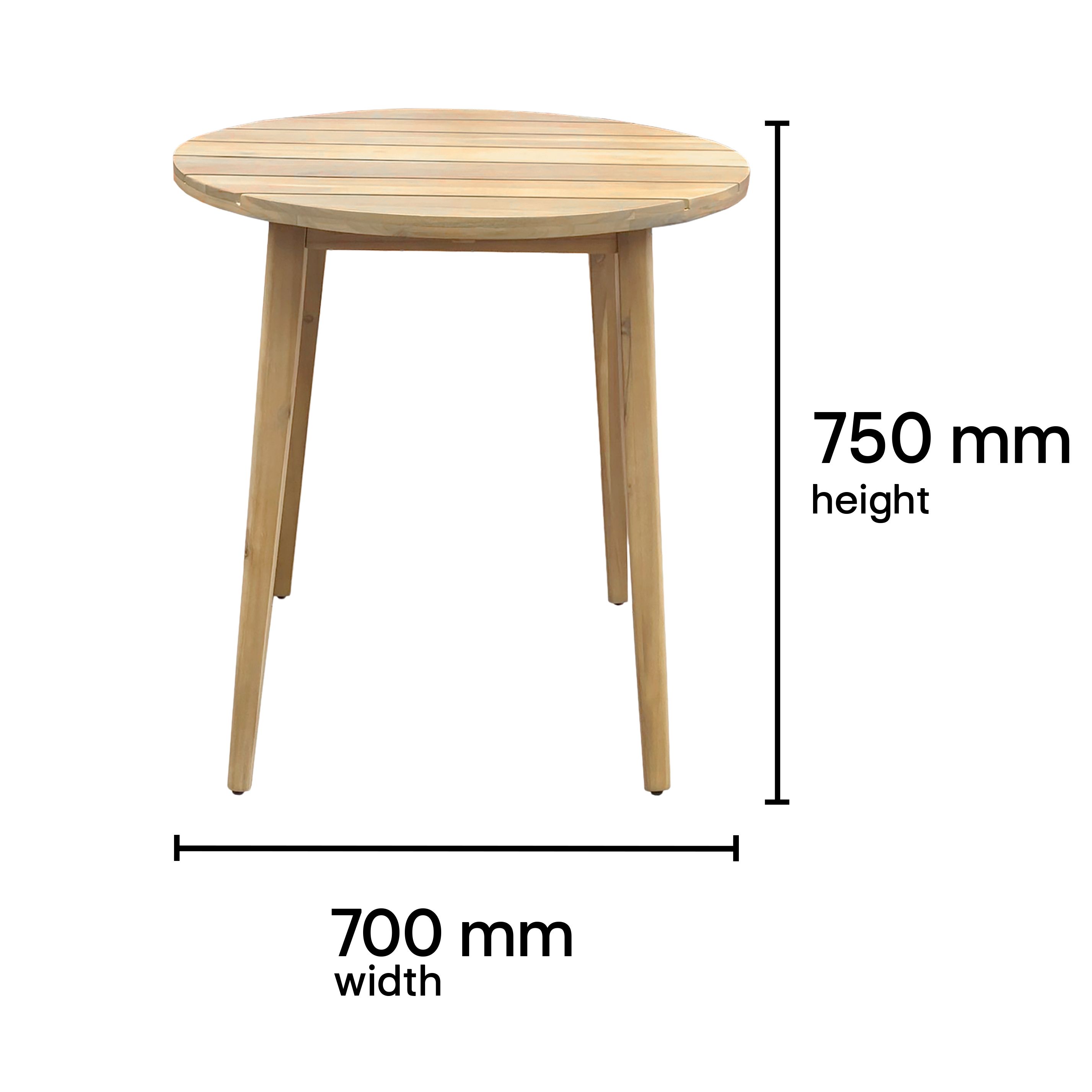 GoodHome Vitello Grey & Natural Wooden 2 seater Bistro set