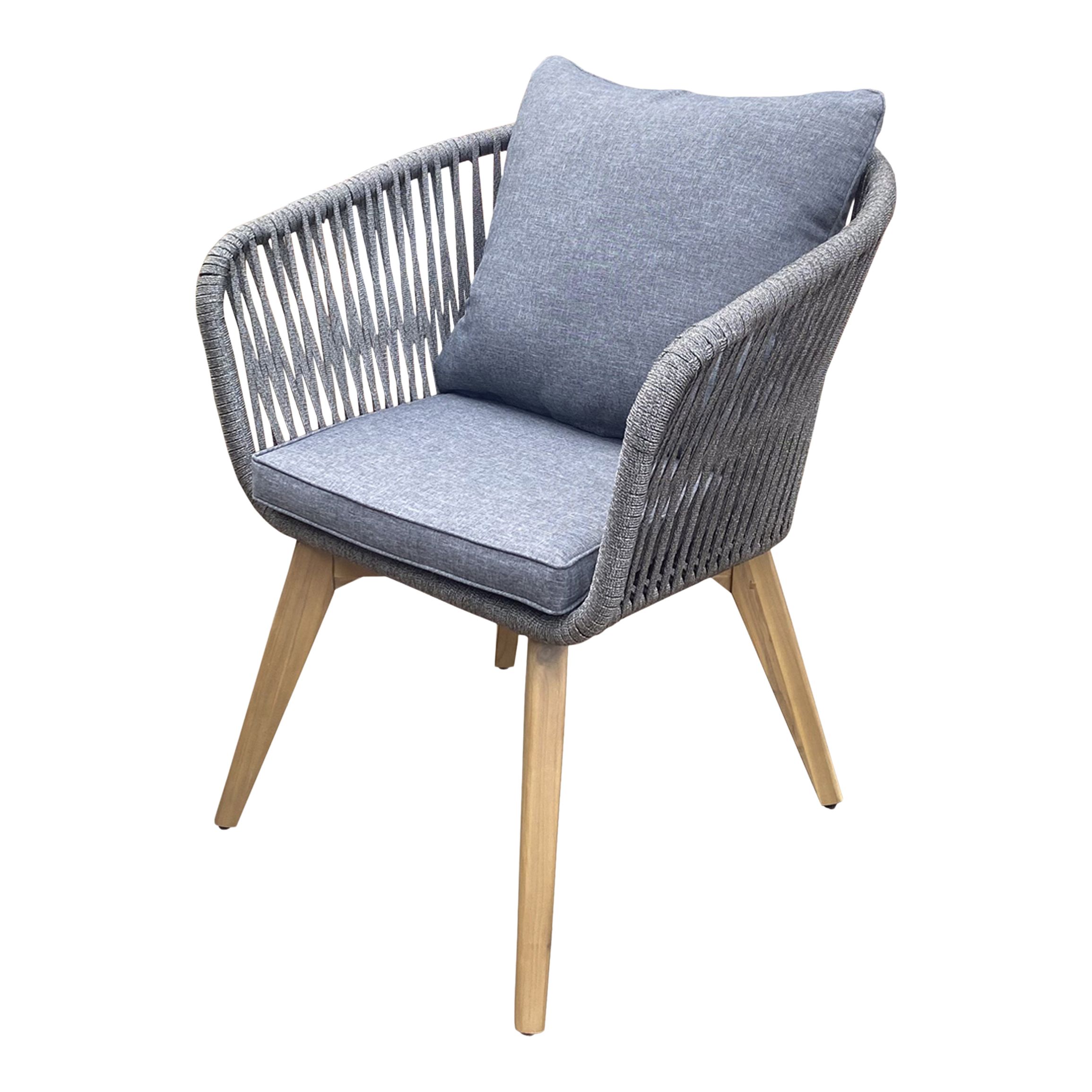 GoodHome Vitello Grey & Natural Wooden 2 seater Bistro set
